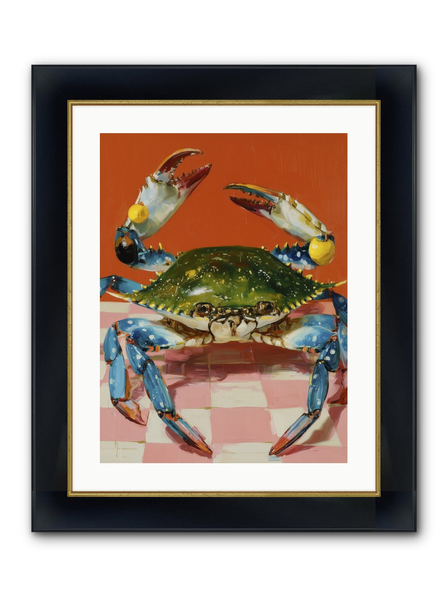 Crustacean Crown Framed Print - Wide Black w/Gold 18x24