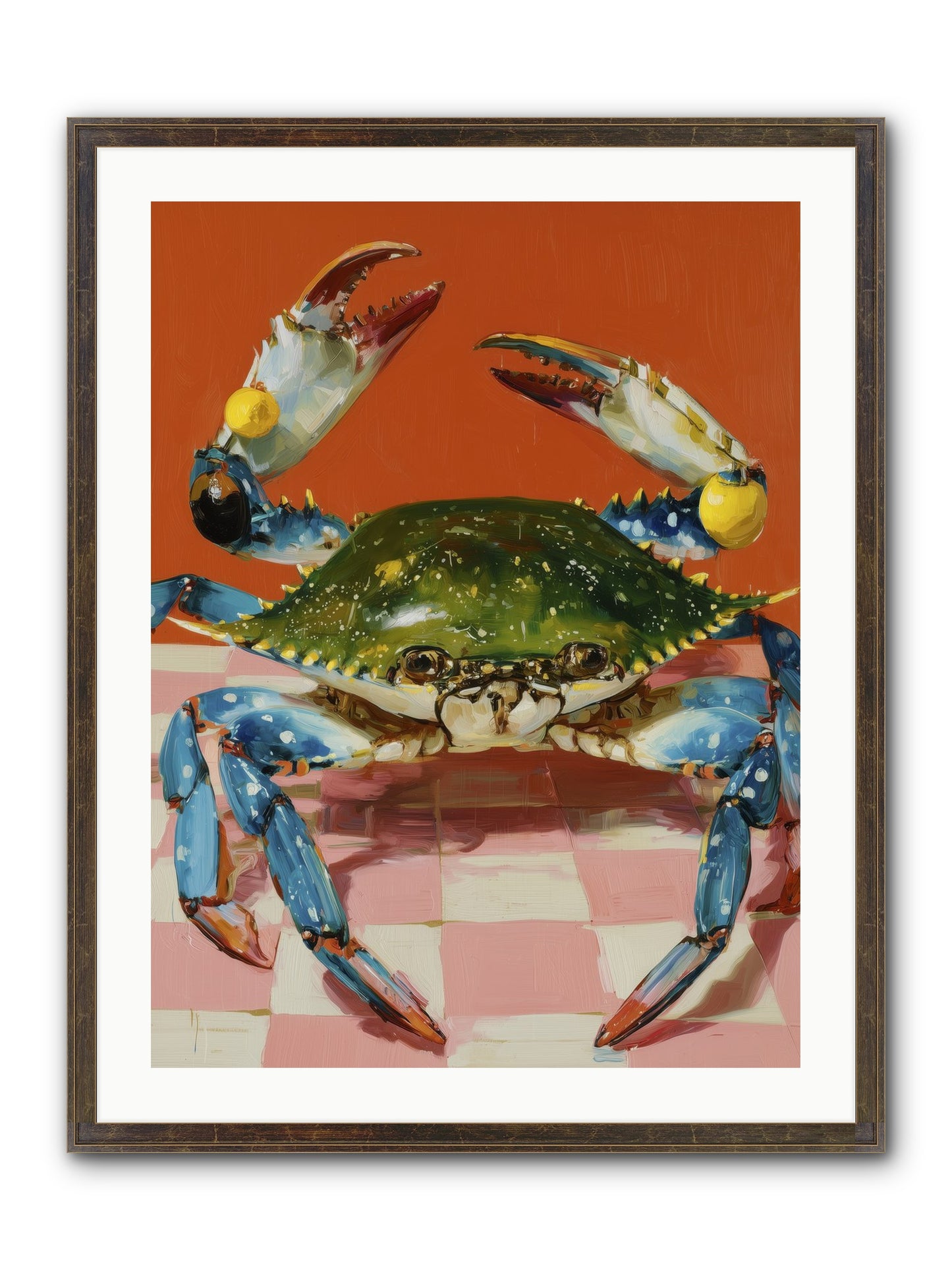 Crustacean Crown Framed Print - Slimwoods Black/Gold 24x32