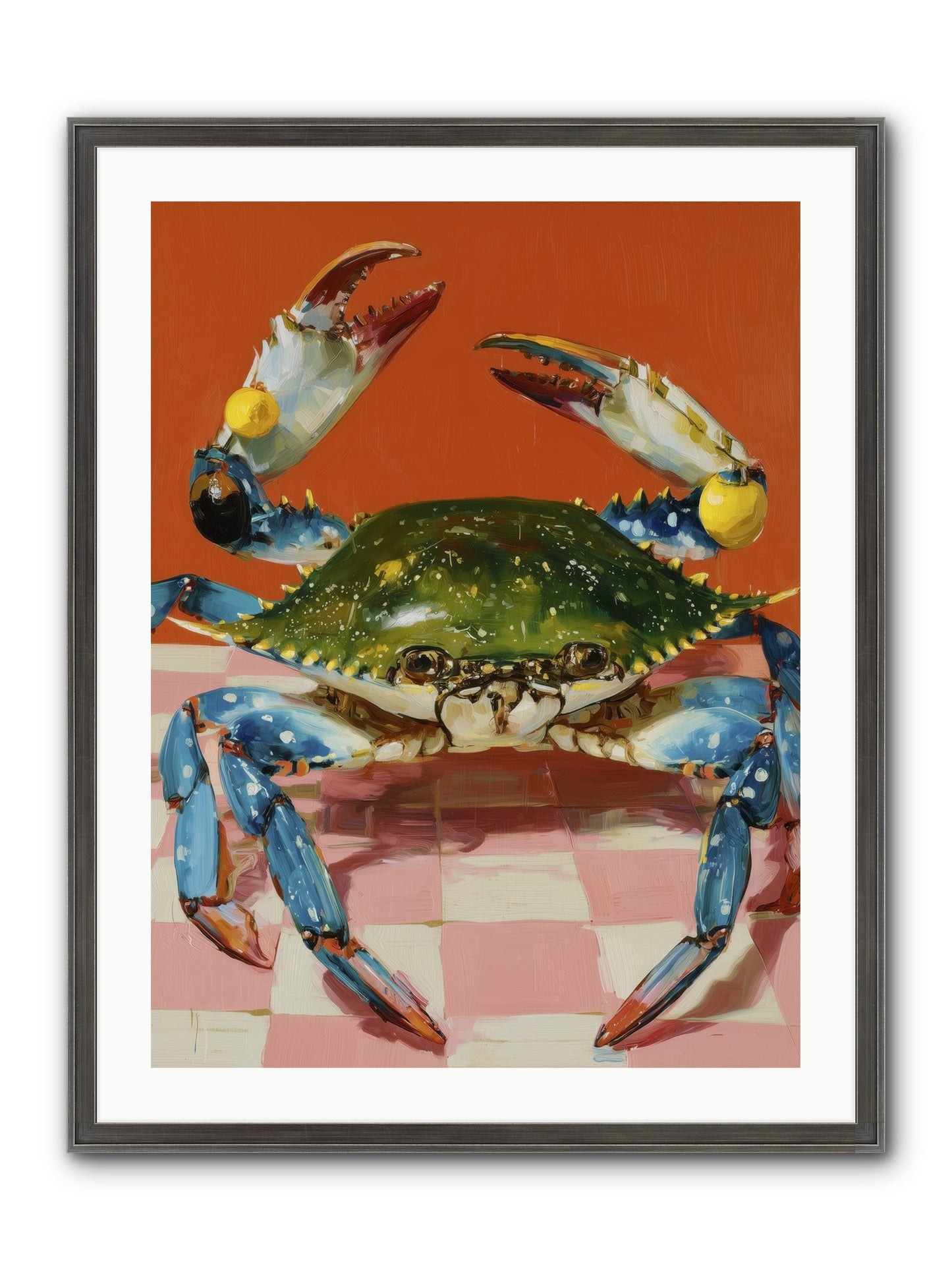 Crustacean Crown Framed Print - Slimwoods Black/Silver 24x32