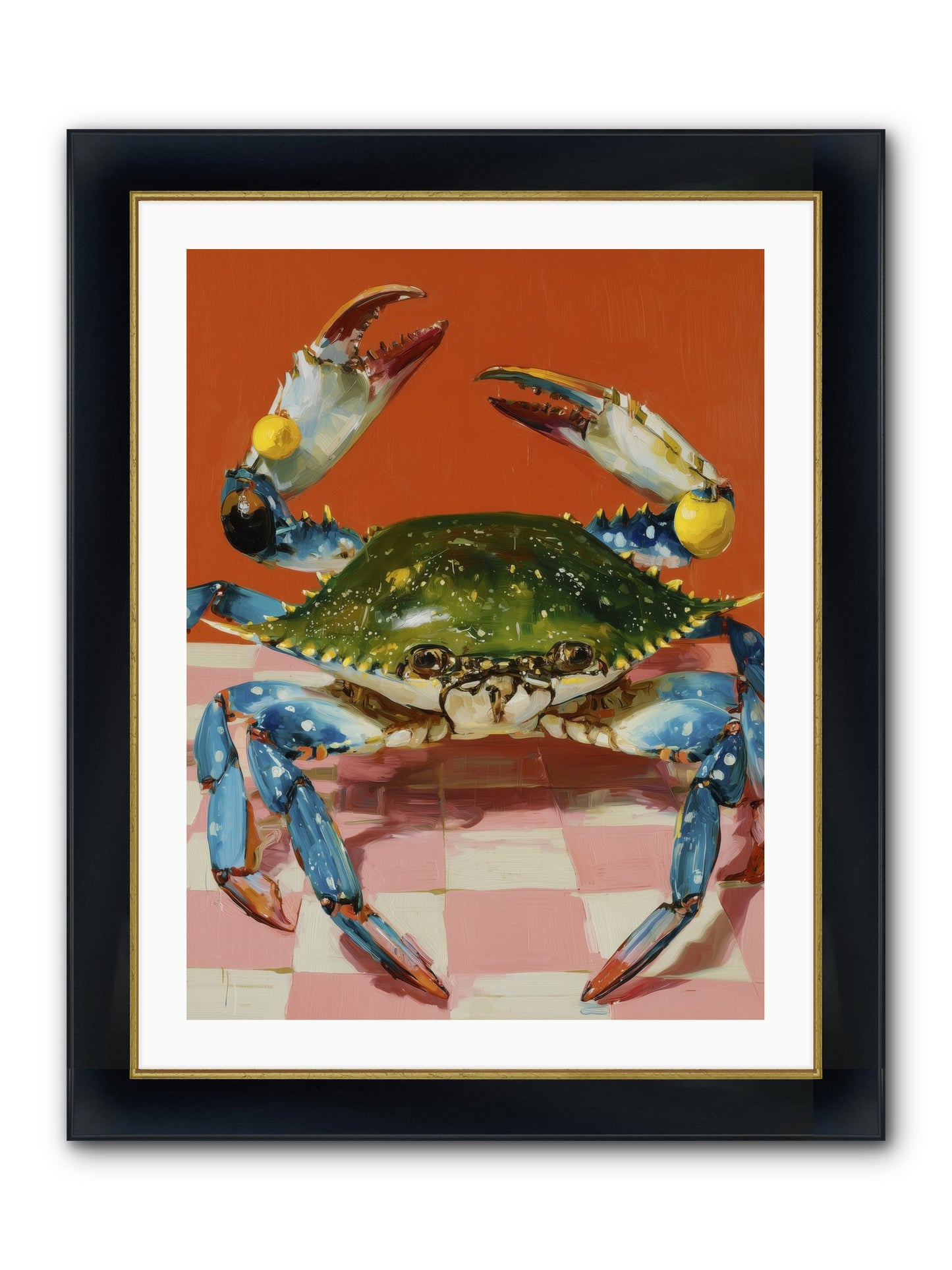 Crustacean Crown Framed Print - Wide Black w/Gold 24x32