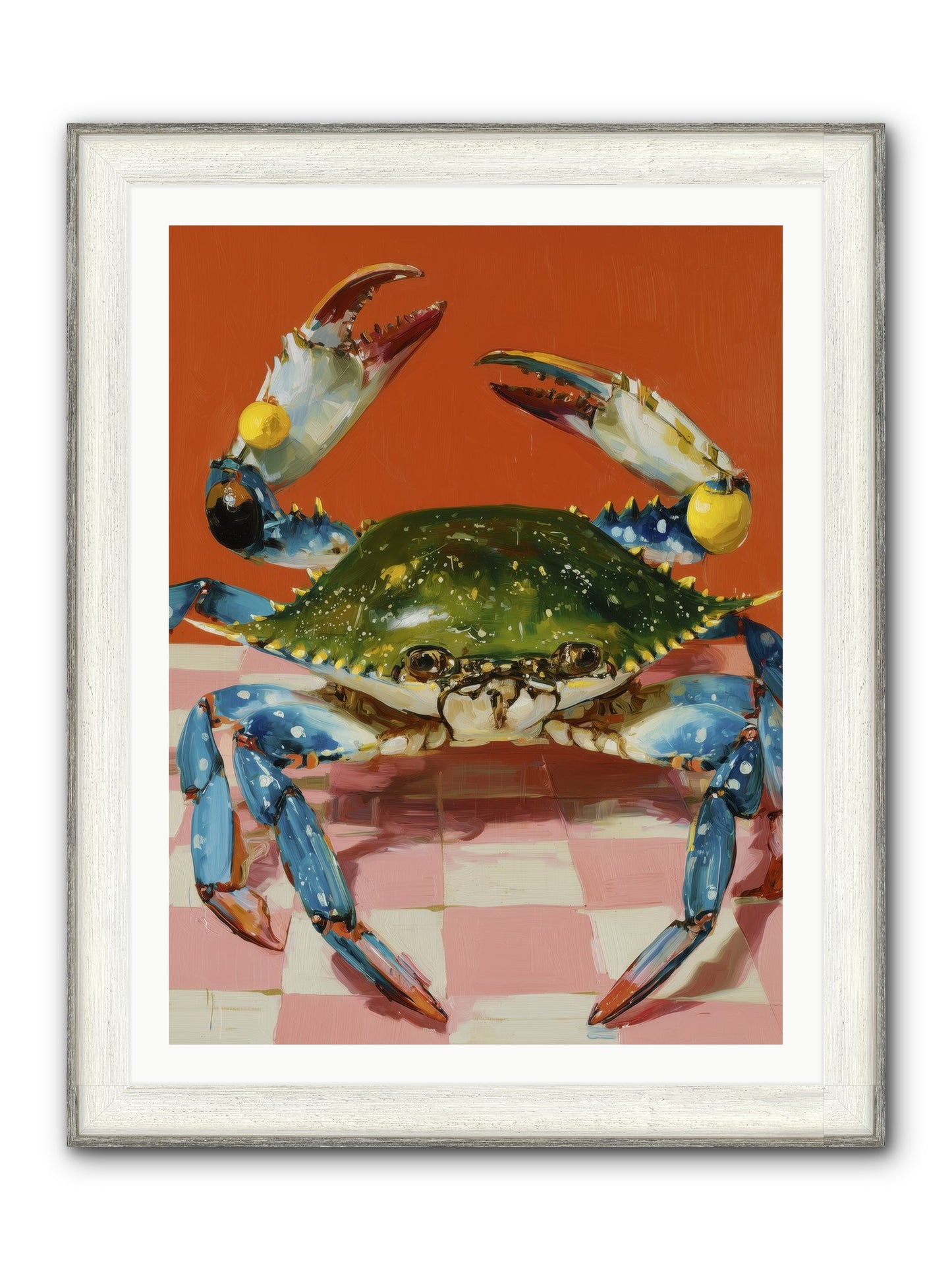 Crustacean Crown Framed Print - Driftwood White 30x40
