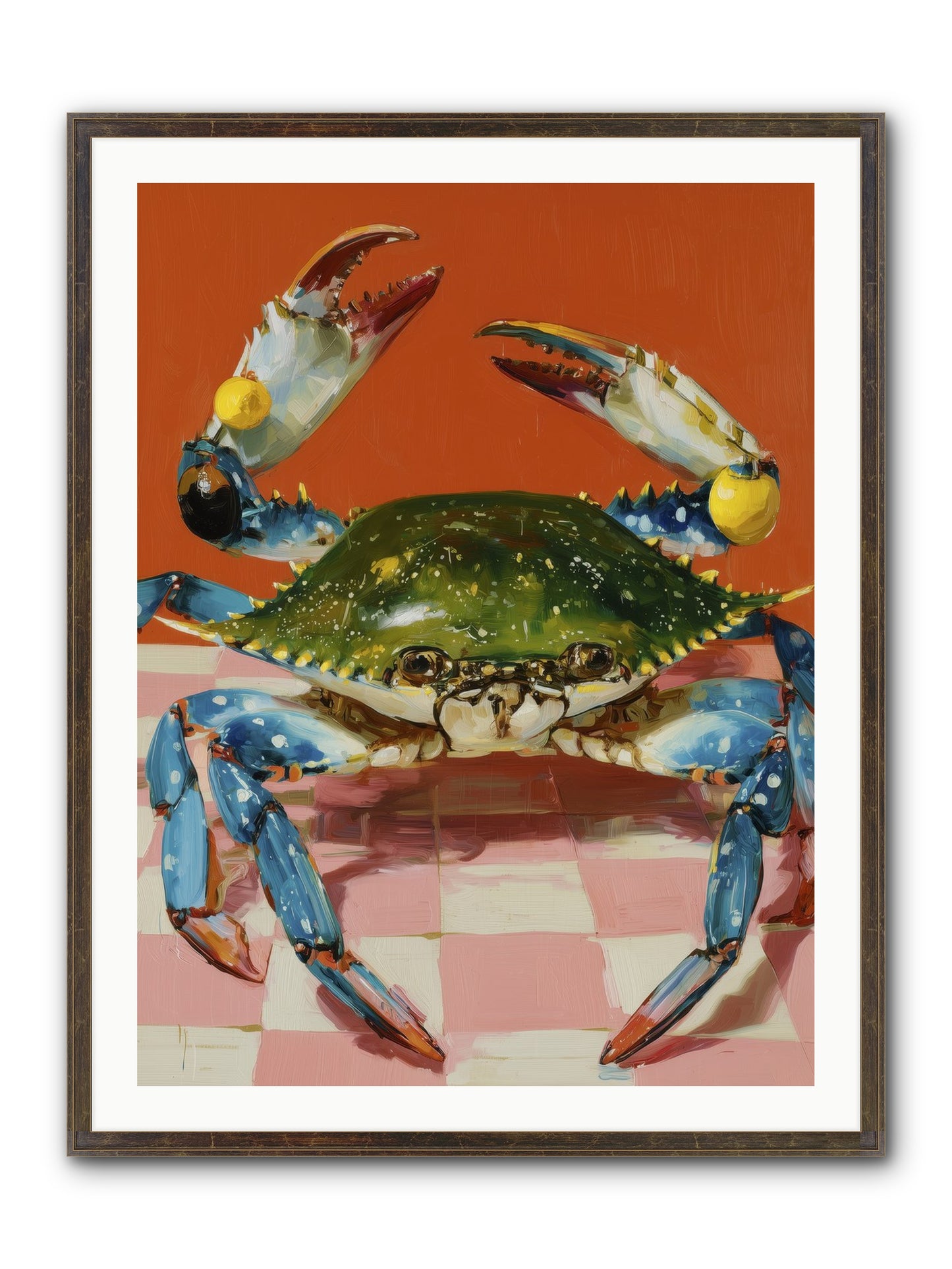 Crustacean Crown Framed Print - Slimwoods Black/Gold 30x40