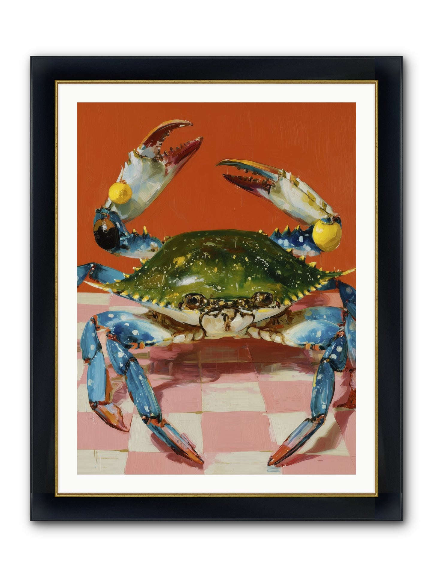 Crustacean Crown Framed Print - Wide Black w/Gold 30x40