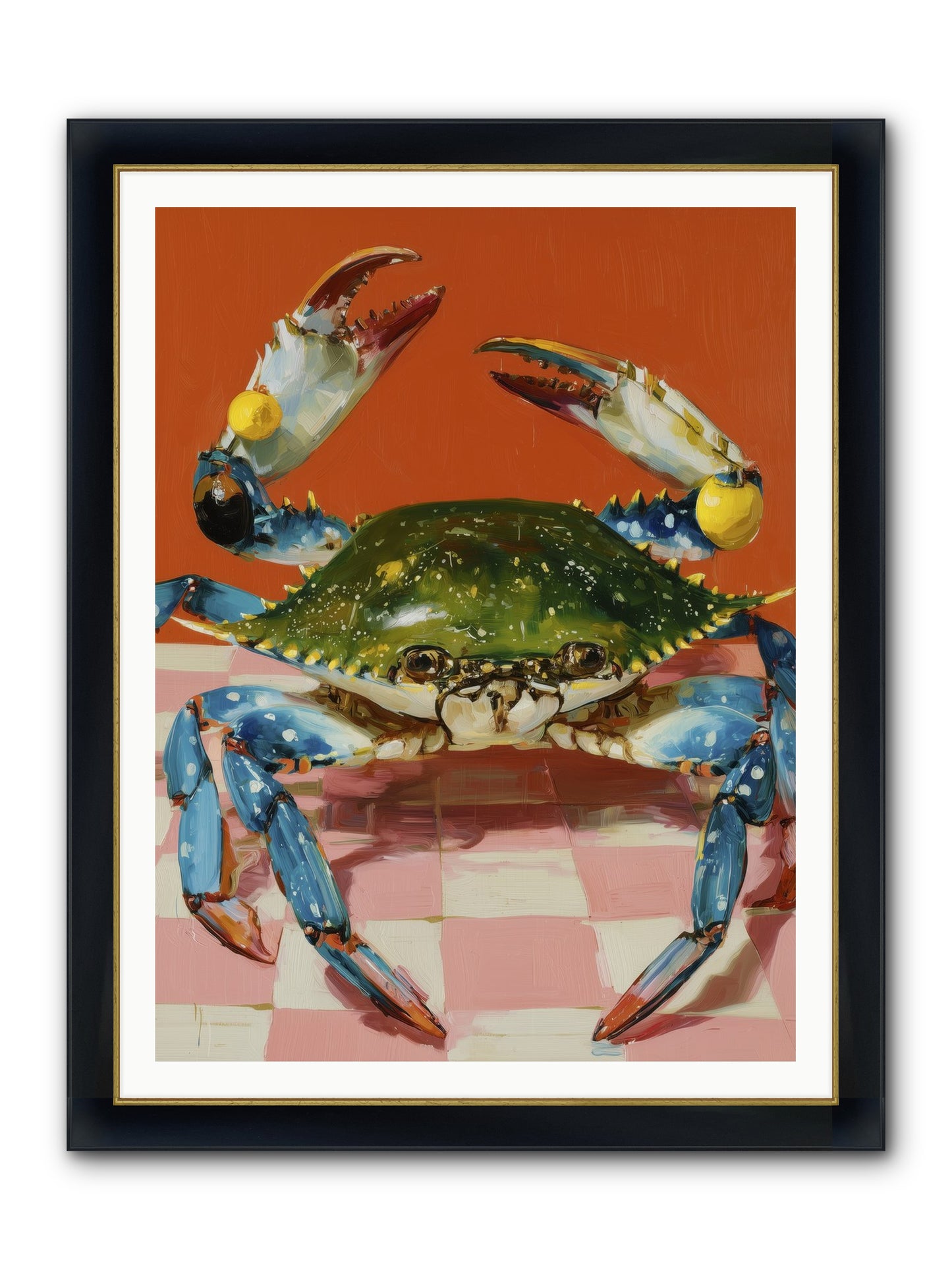 Crustacean Crown Framed Print - Wide Black w/Gold 36x48