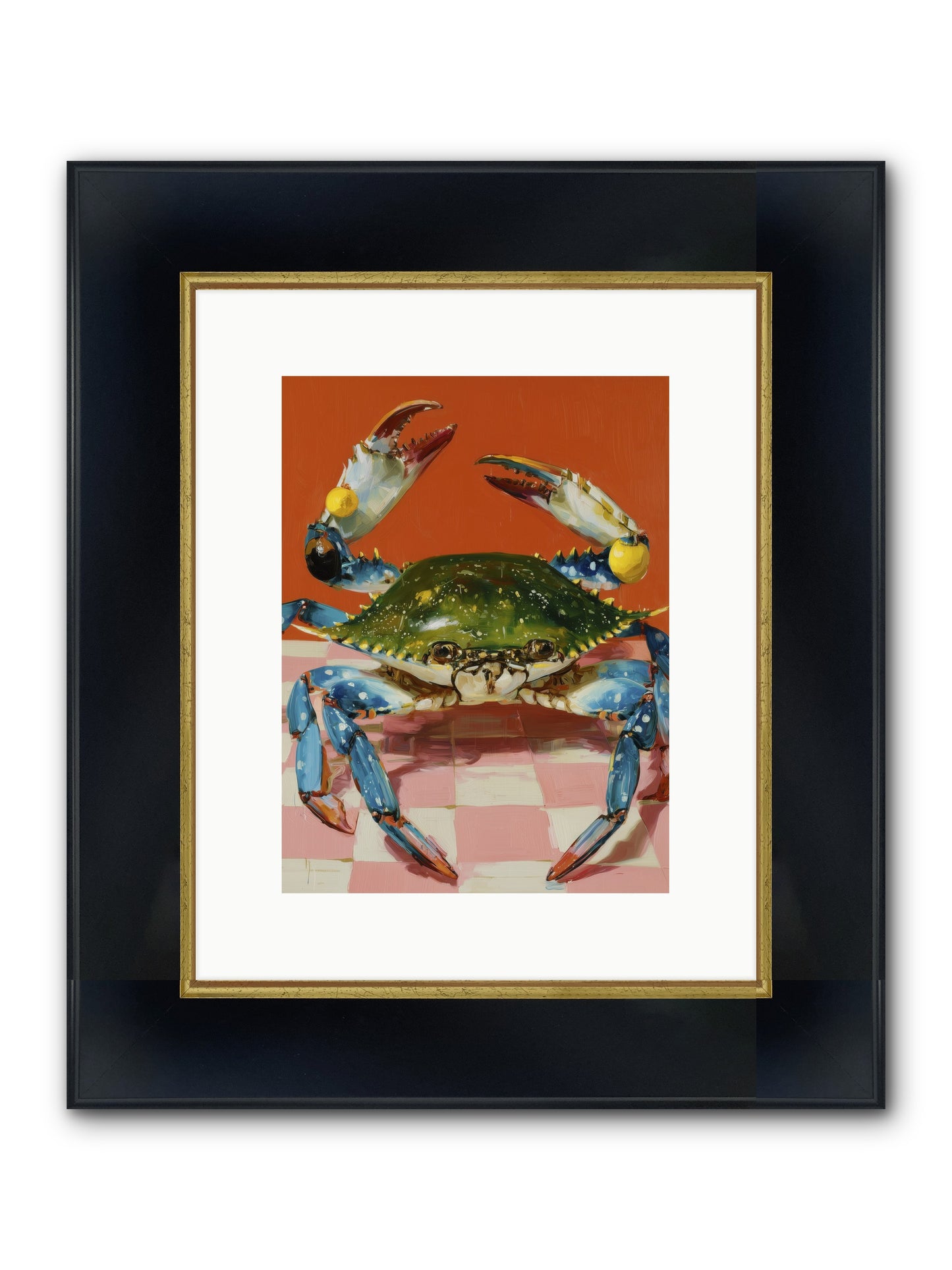Crustacean Crown Framed Print - Wide Black w/Gold 9x12