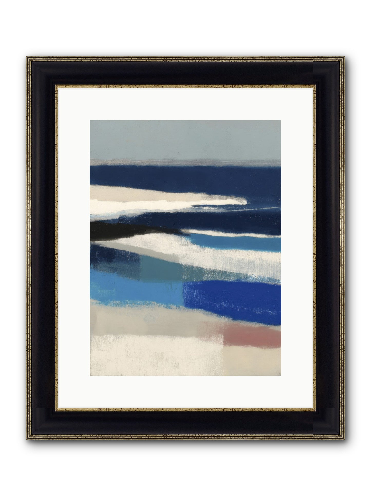 Crystalline Framed Print - Black & Gold 12x16