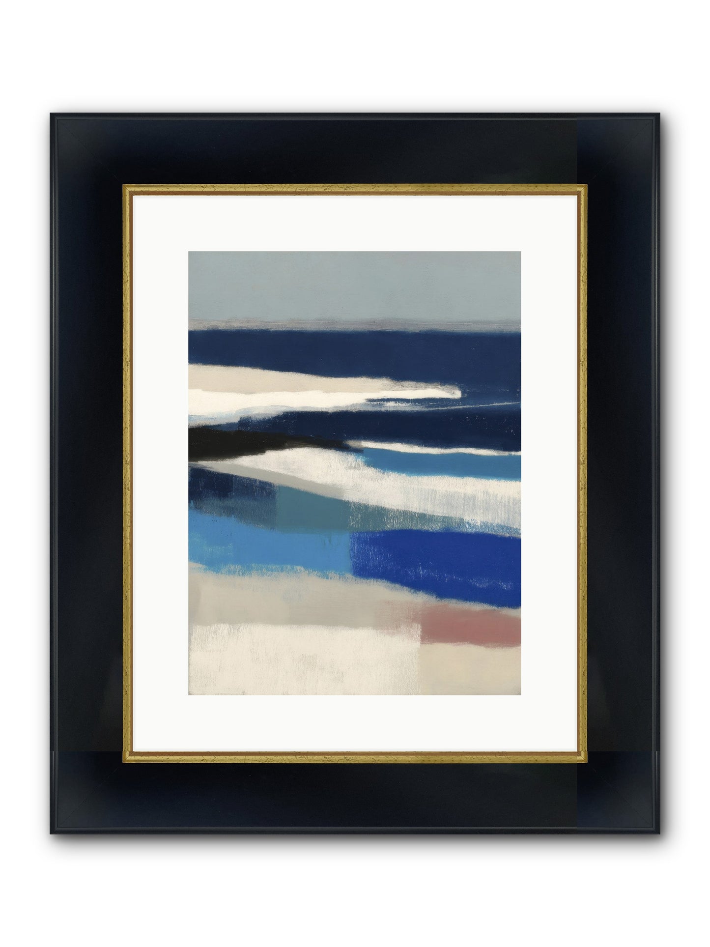Crystalline Framed Print - Wide Black w/Gold 12x16