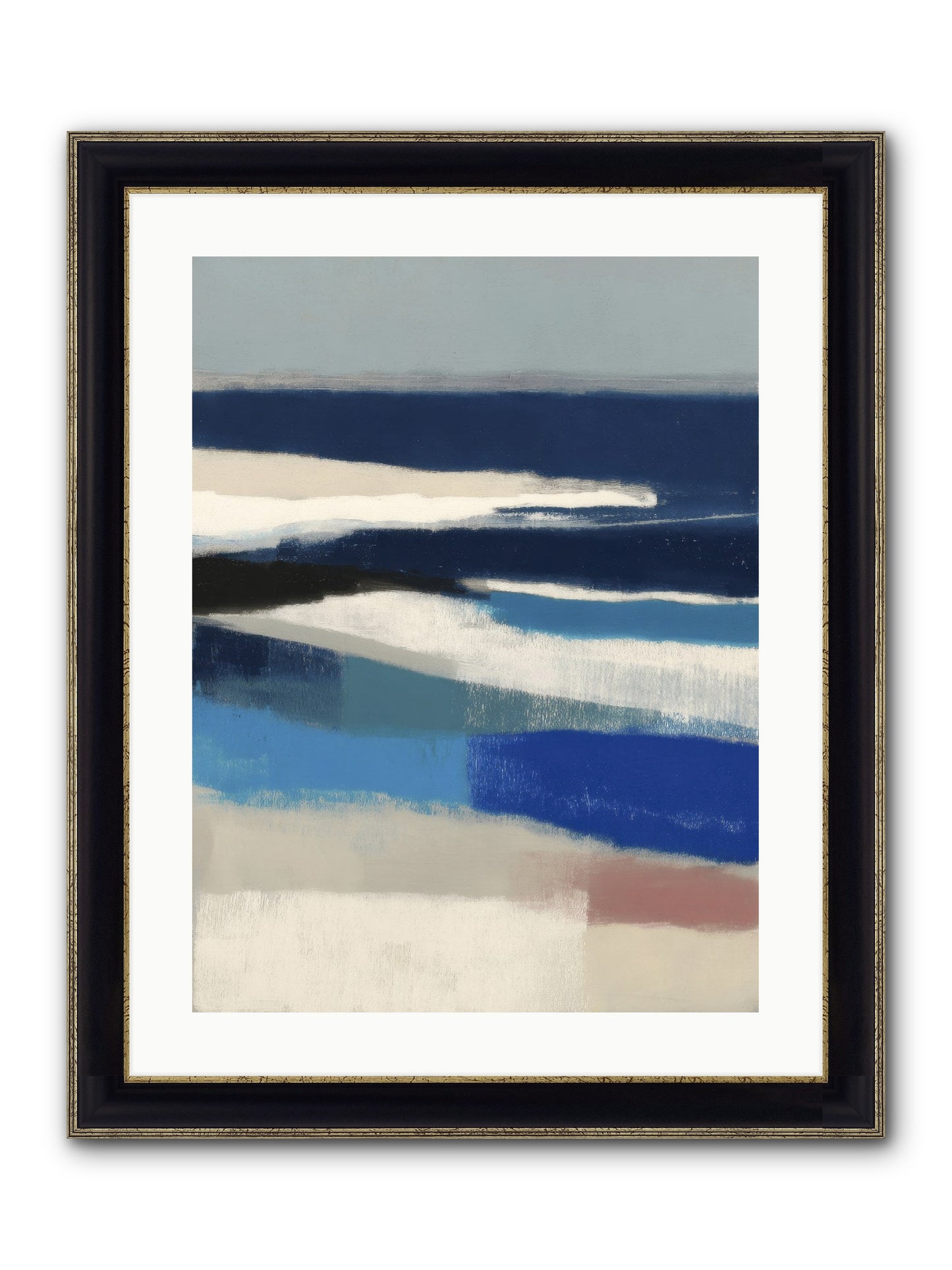 Crystalline Framed Print - Black & Gold 18x24
