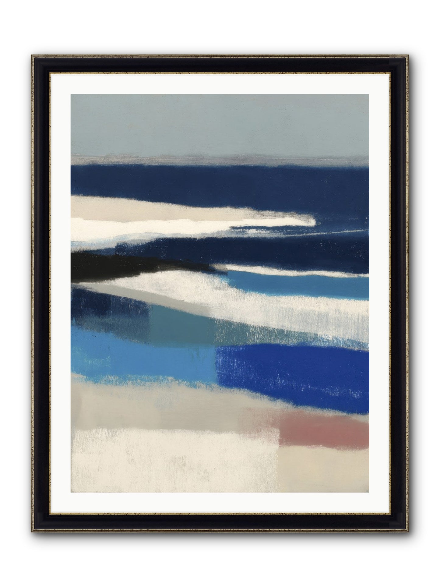 Crystalline Framed Print - Black & Gold 30x40