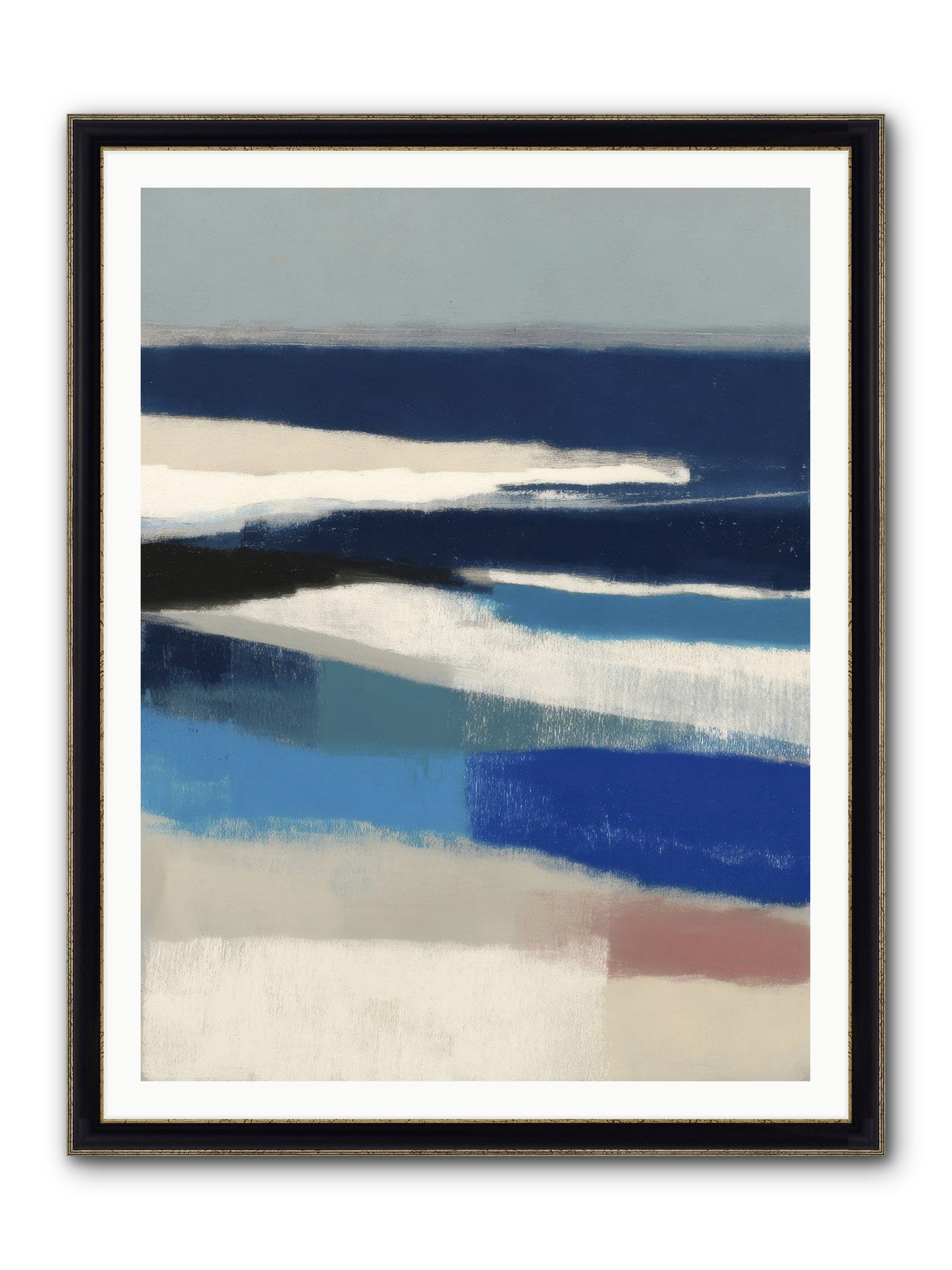 Crystalline Framed Print - Black & Gold 36x48