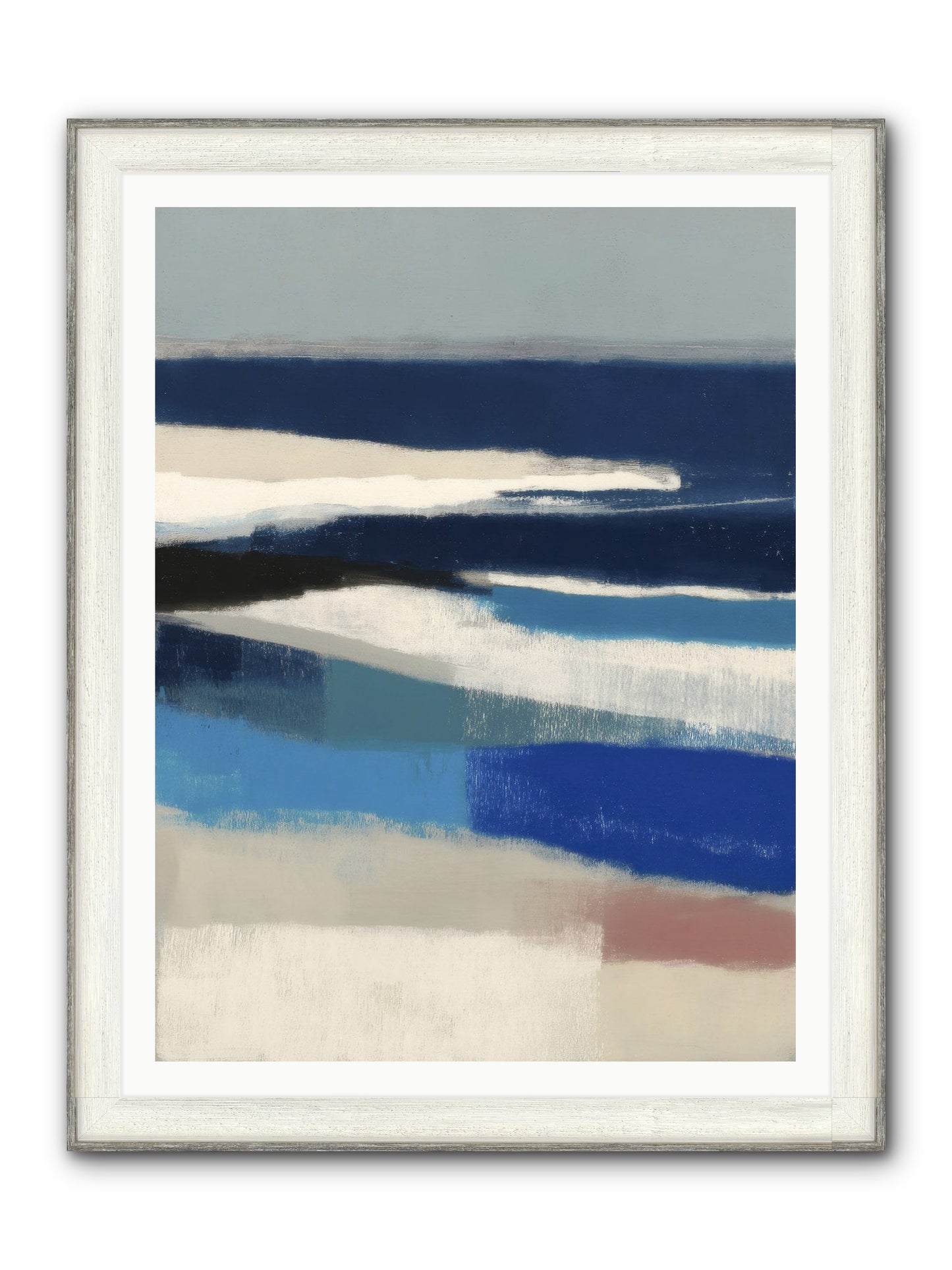 Crystalline Framed Print - Driftwood White 36x48