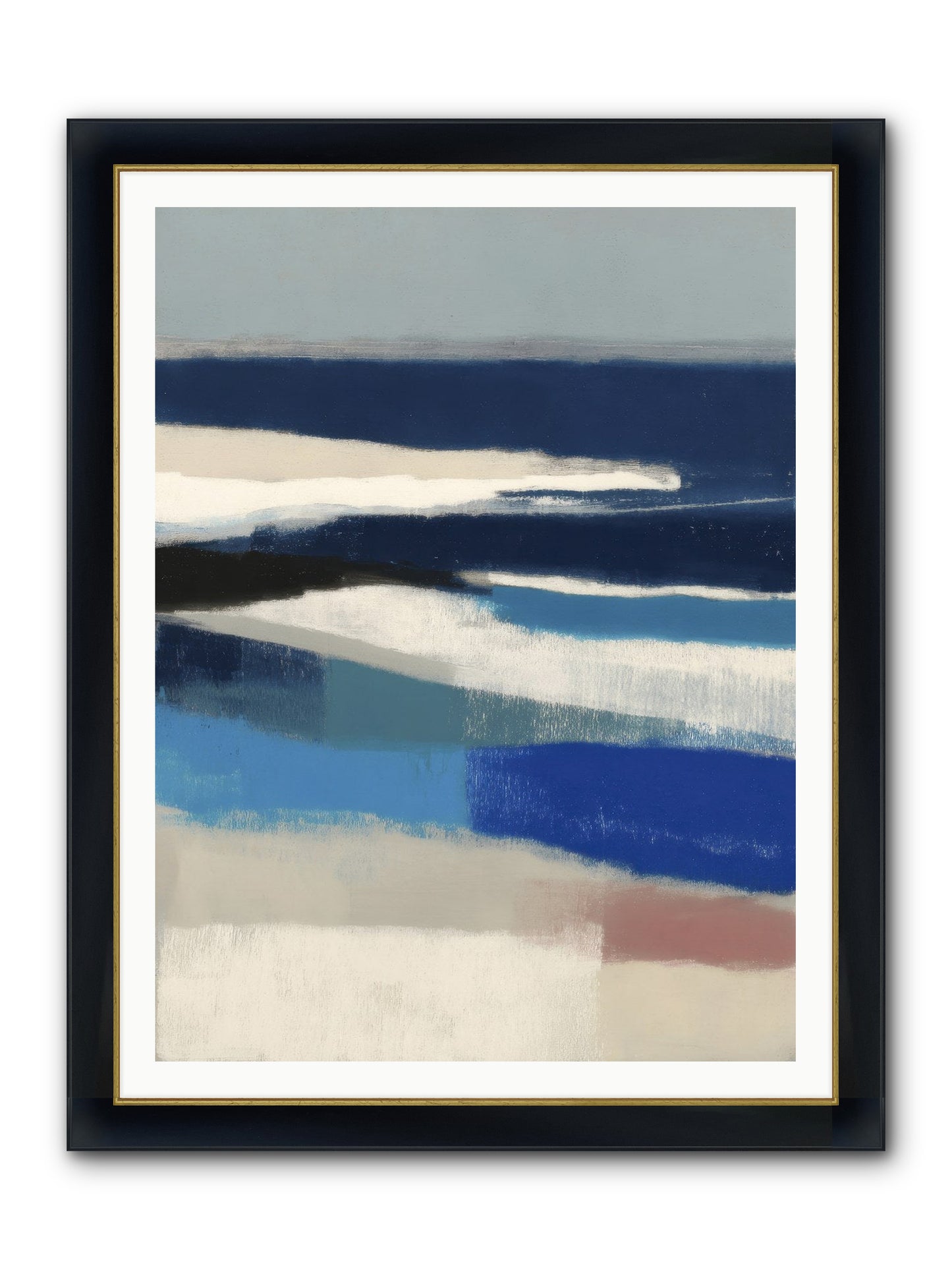 Crystalline Framed Print - Wide Black w/Gold 36x48