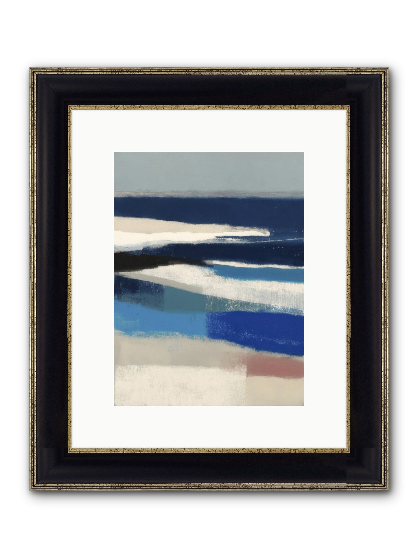 Crystalline Framed Print - Black & Gold 9x12