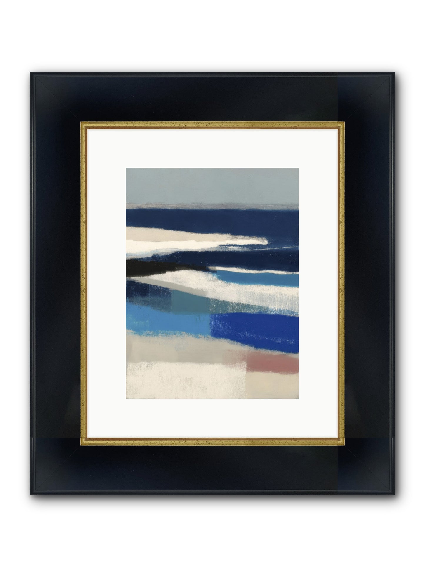 Crystalline Framed Print - Wide Black w/Gold 9x12