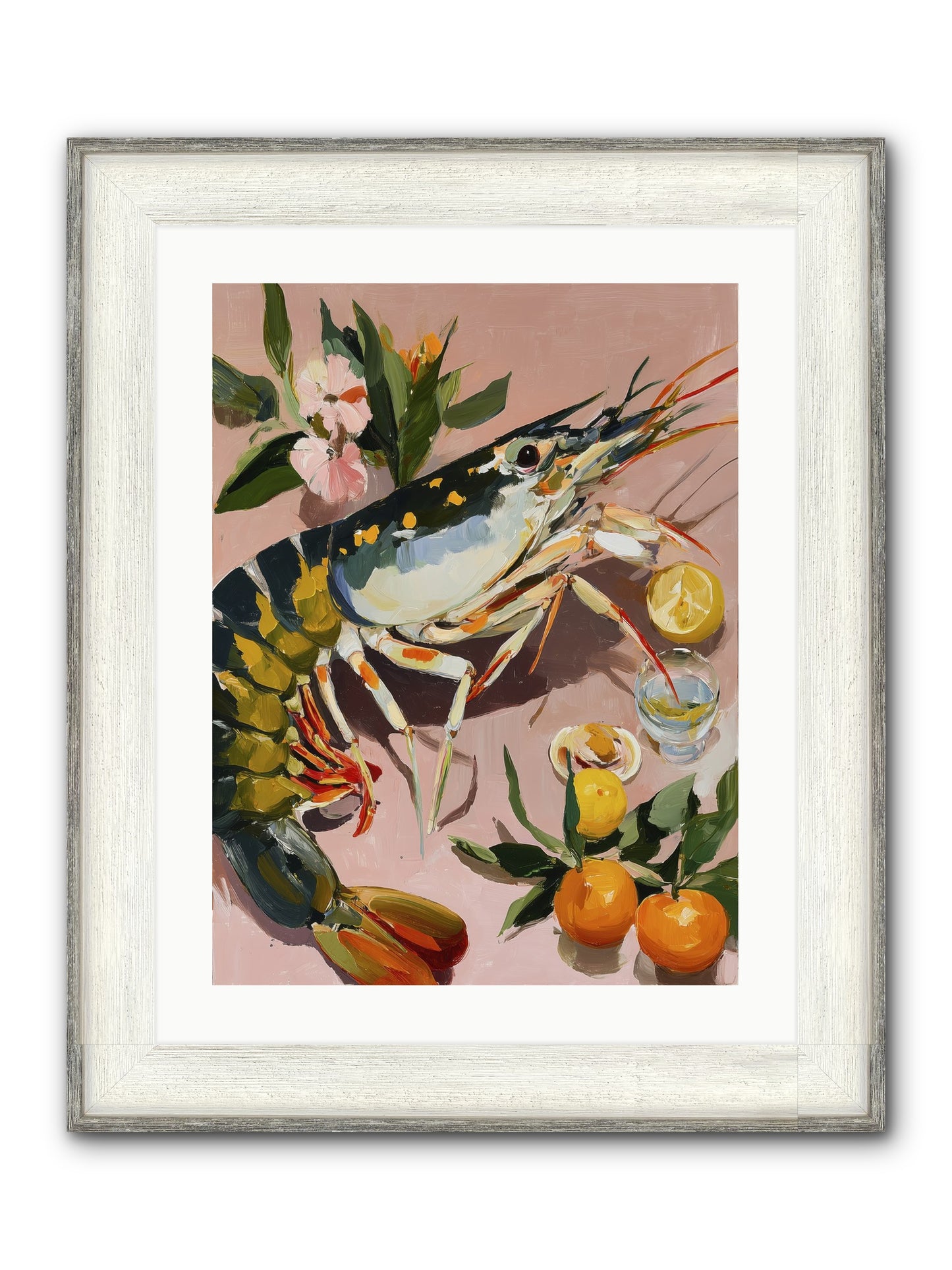 Culinary Jewels Framed Print - Driftwood White 18x24
