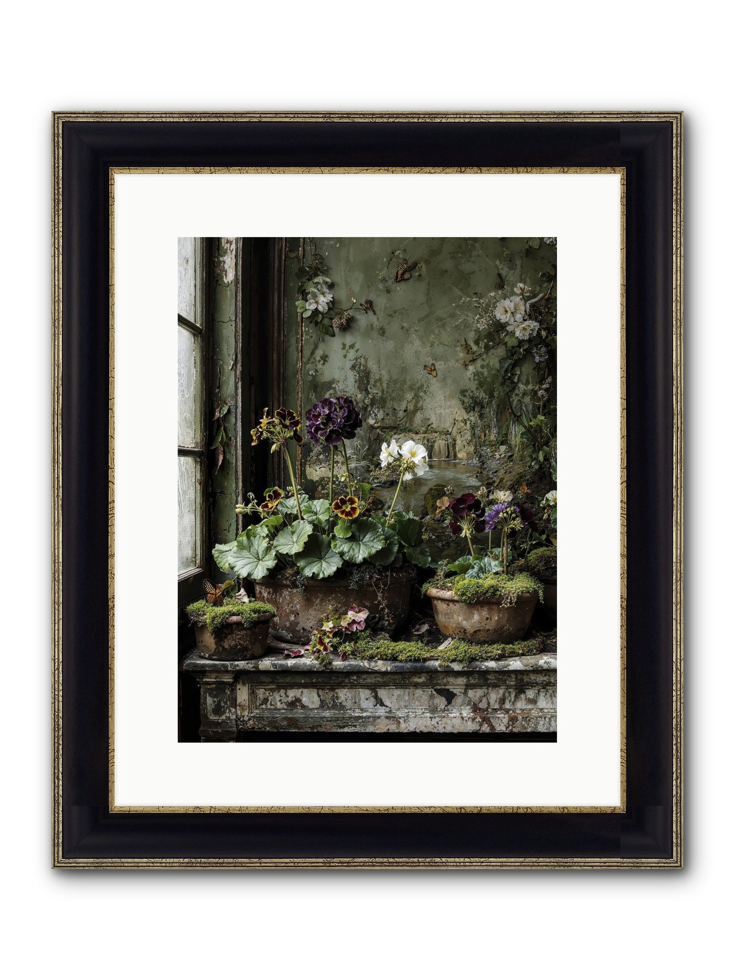 Cultivé Framed Print - Black & Gold 12x16