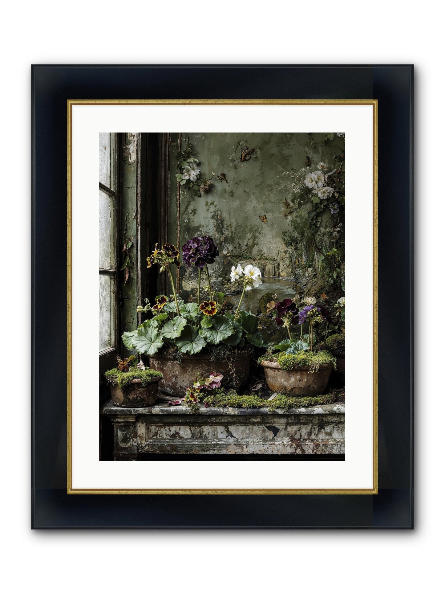 Cultivé Framed Print - Wide Black w/Gold 18x24