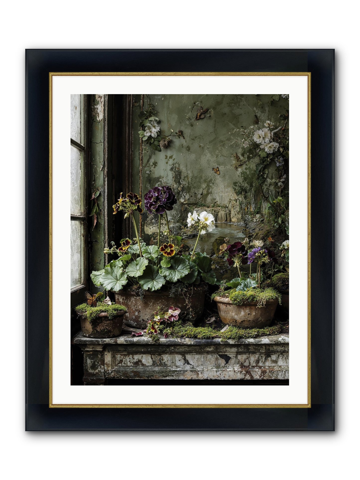 Cultivé Framed Print - Wide Black w/Gold 24x32