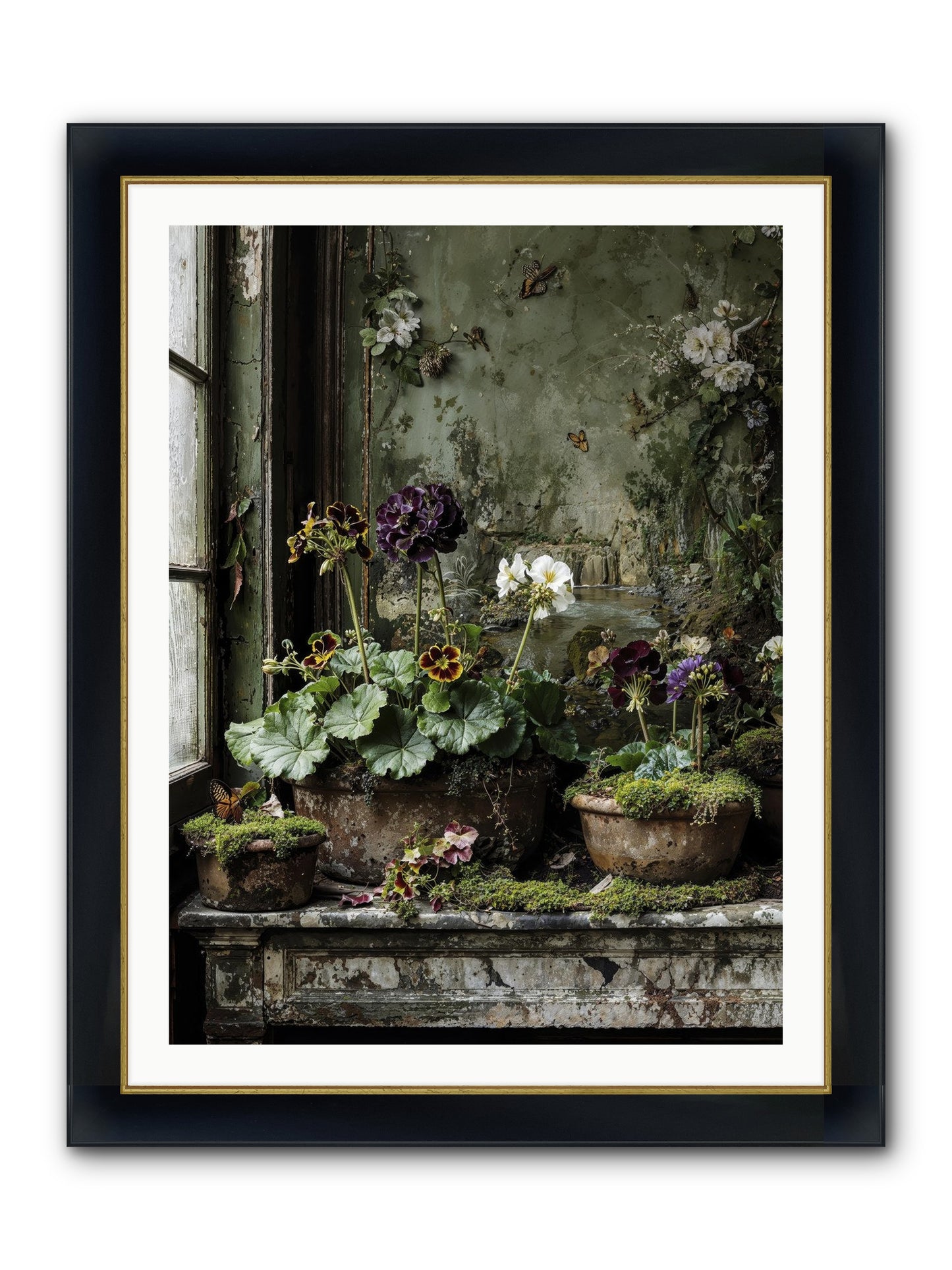 Cultivé Framed Print - Wide Black w/Gold 30x40