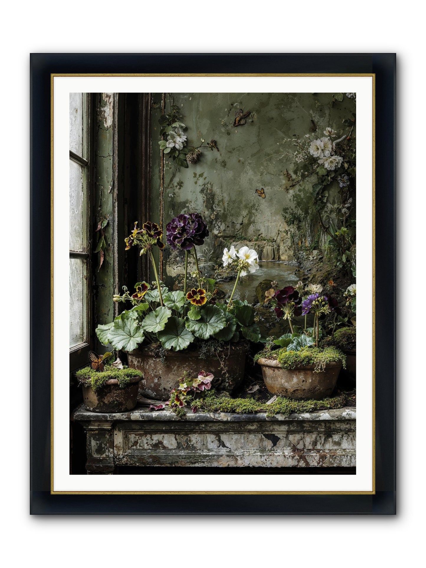 Cultivé Framed Print - Wide Black w/Gold 36x48