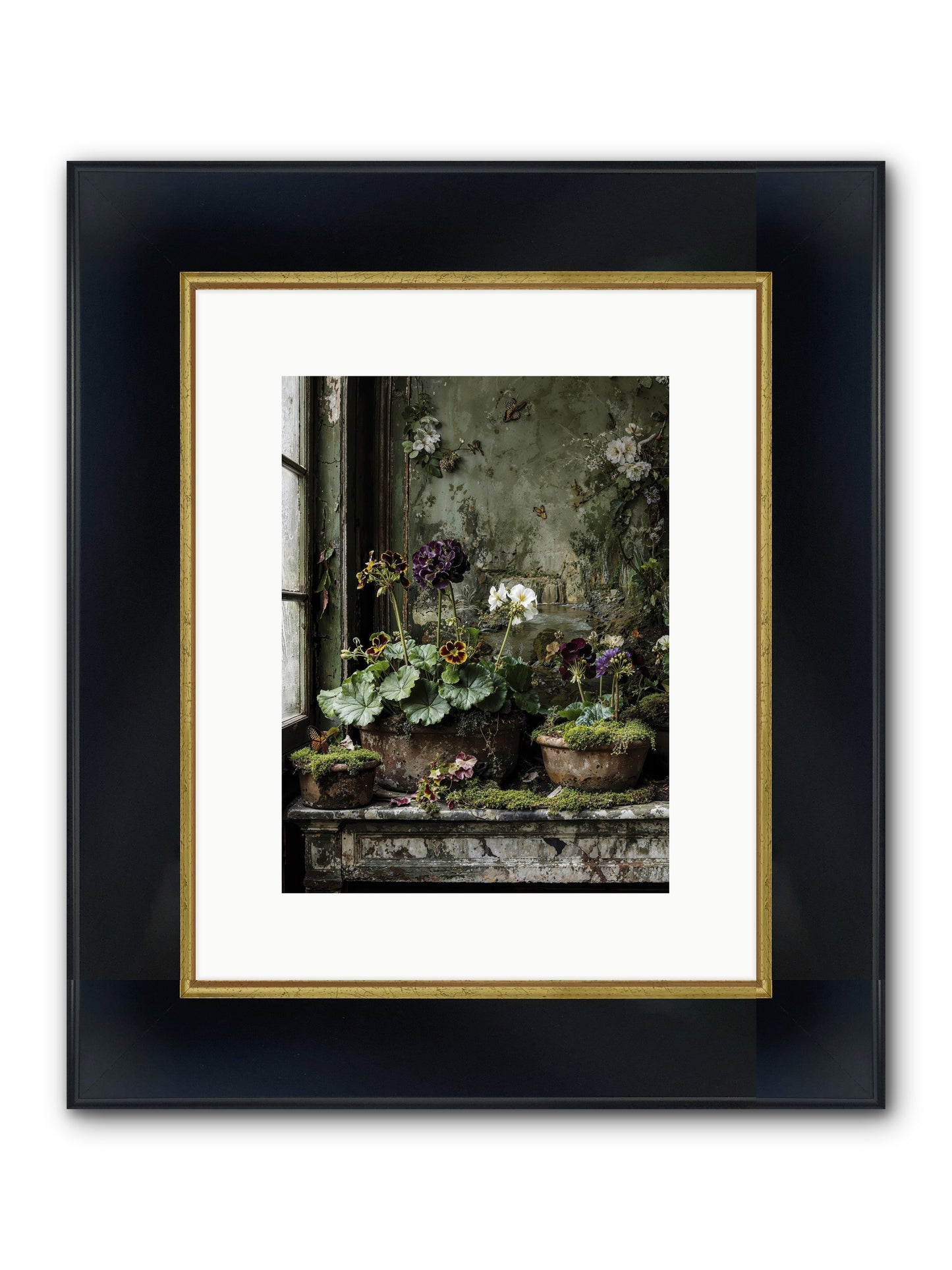Cultivé Framed Print - Wide Black w/Gold 9x12