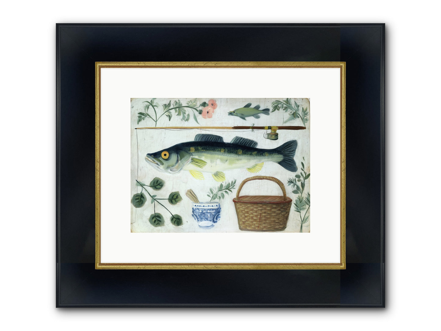 Curator's Coast Framed Print - Wide Black w/Gold 12x9