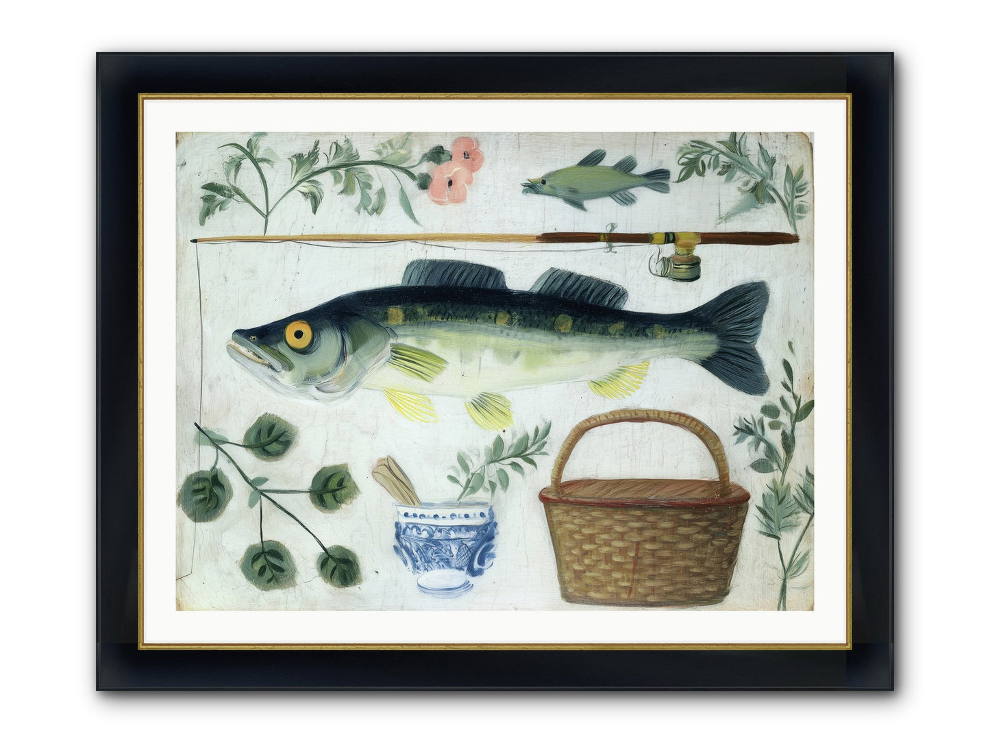 Curator's Coast Framed Print - Wide Black w/Gold 40x30