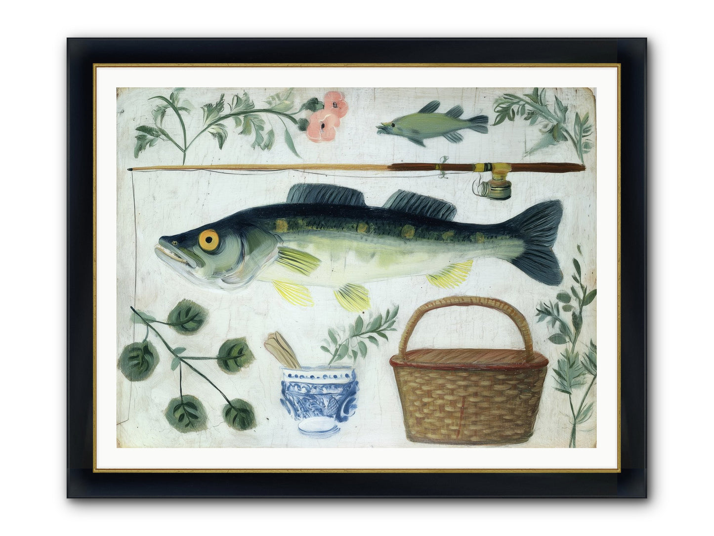 Curator's Coast Framed Print - Wide Black w/Gold 48x36