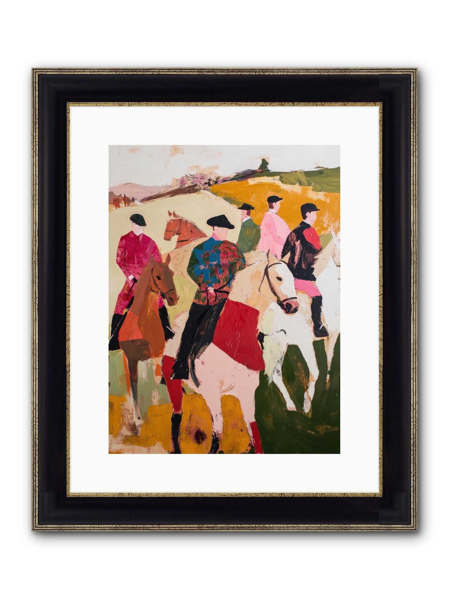 Curious Foxhunter No.1 Framed Print - Black & Gold 12x16