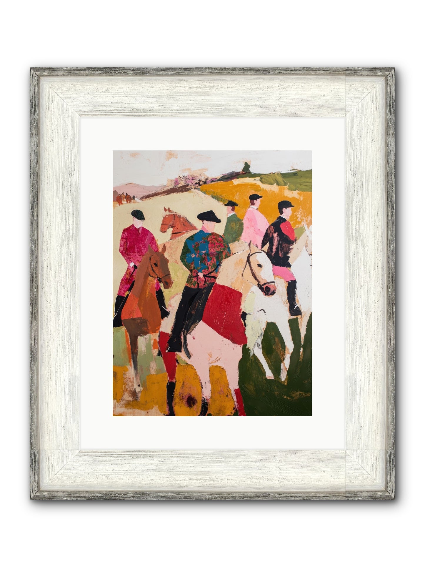 Curious Foxhunter No.1 Framed Print - Driftwood White 12x16