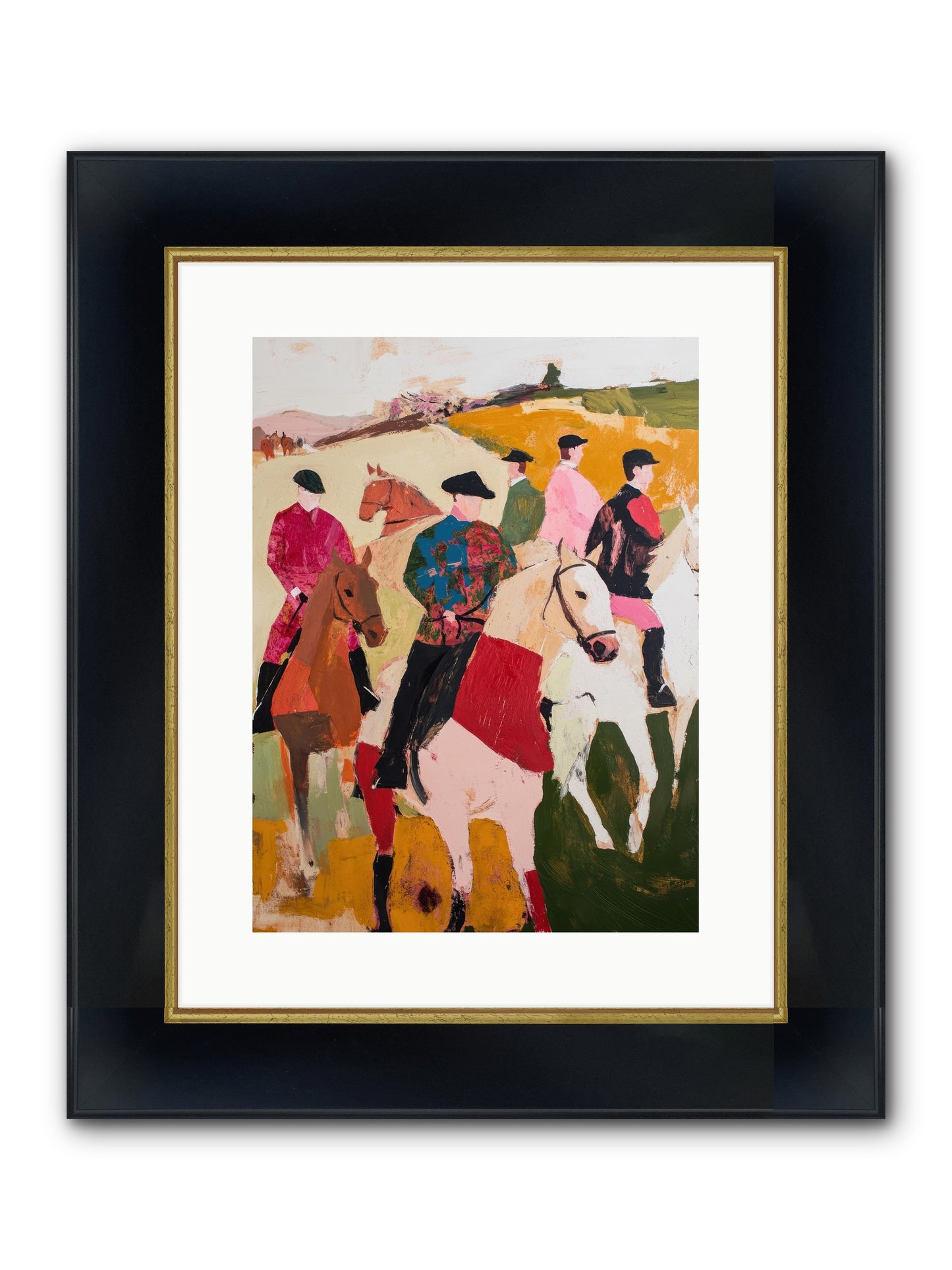 Curious Foxhunter No.1 Framed Print - Wide Black w/Gold 12x16