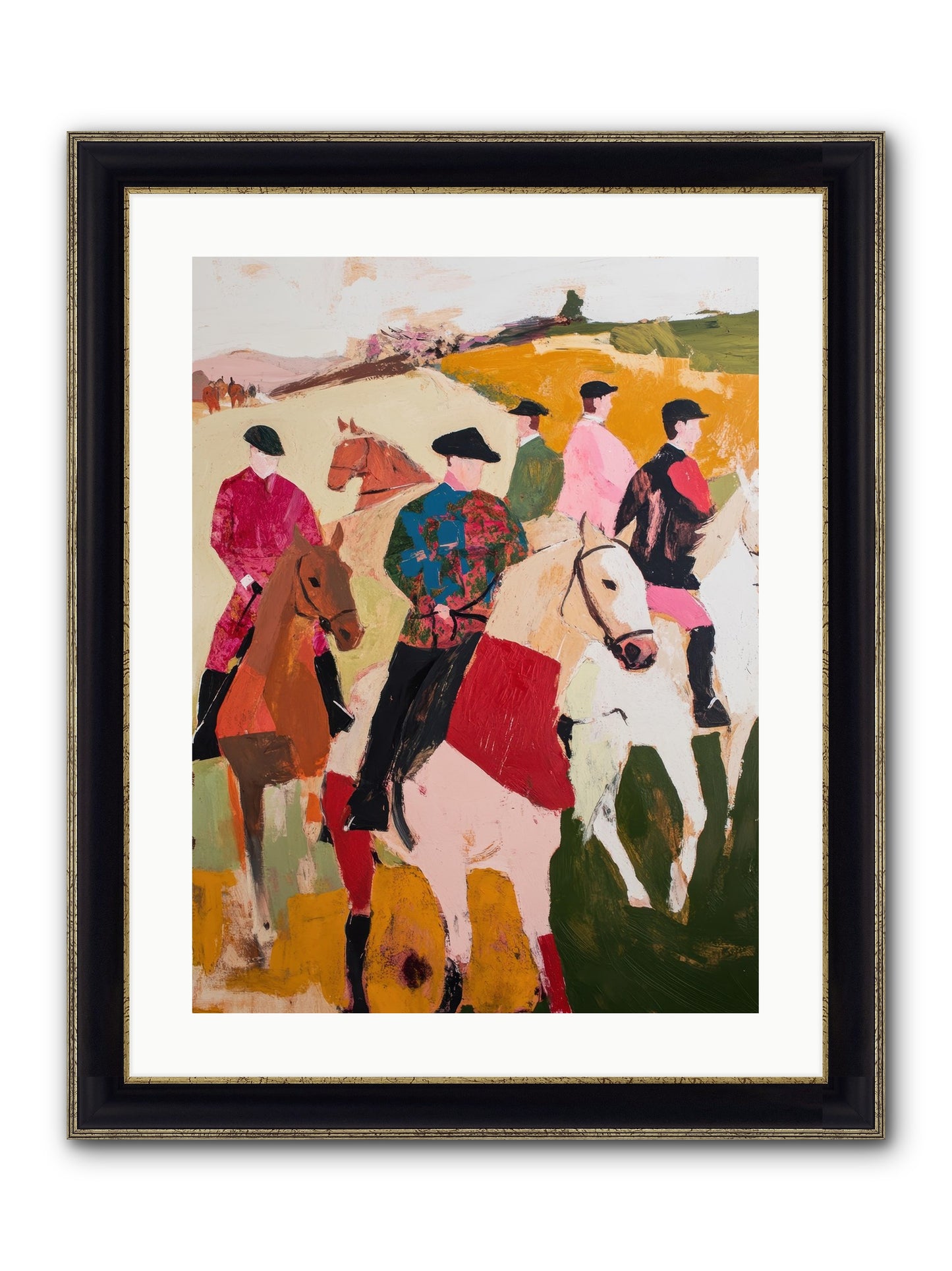 Curious Foxhunter No.1 Framed Print - Black & Gold 18x24