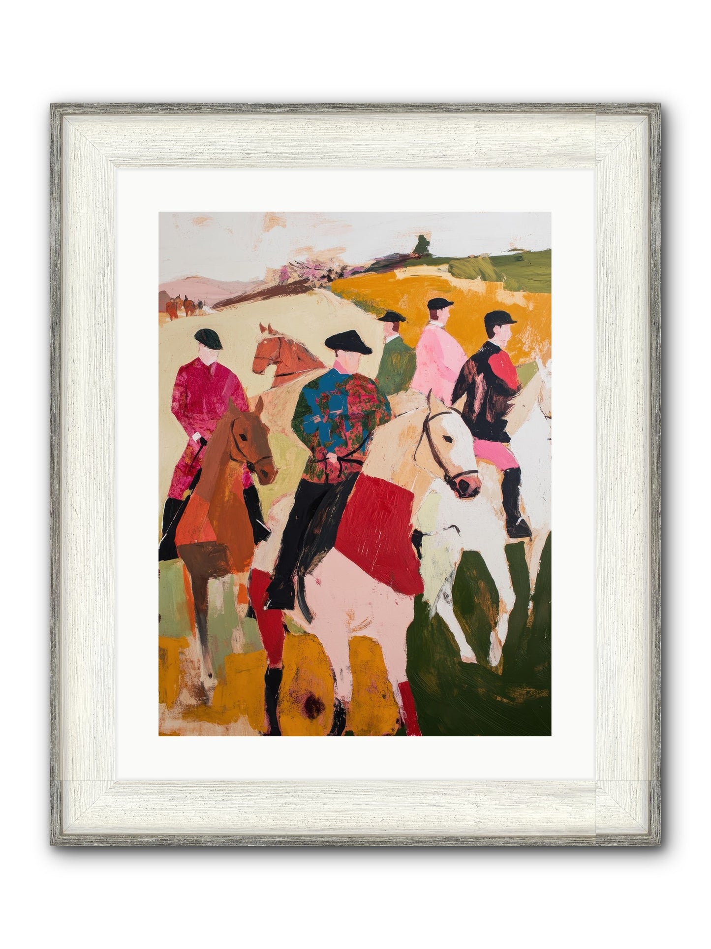 Curious Foxhunter No.1 Framed Print - Driftwood White 18x24