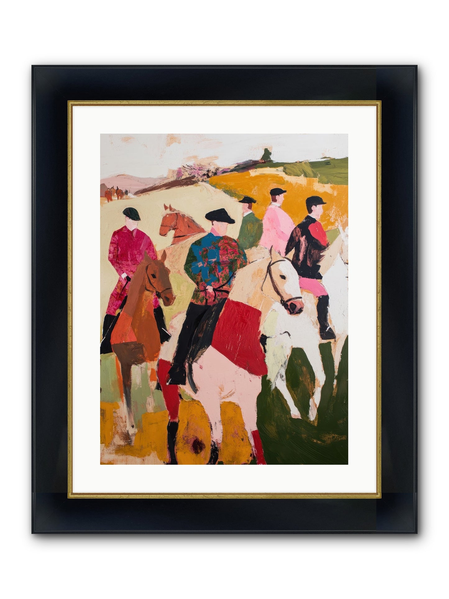 Curious Foxhunter No.1 Framed Print - Wide Black w/Gold 18x24