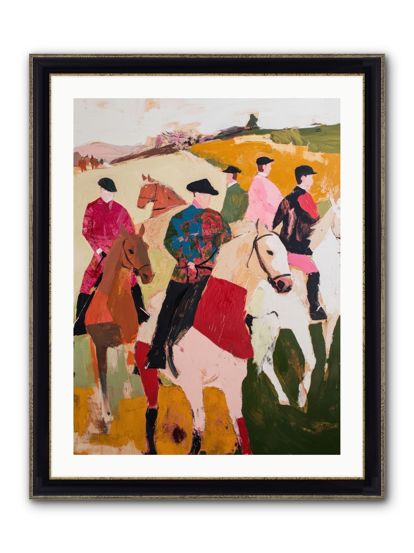 Curious Foxhunter No.1 Framed Print - Black & Gold 24x32