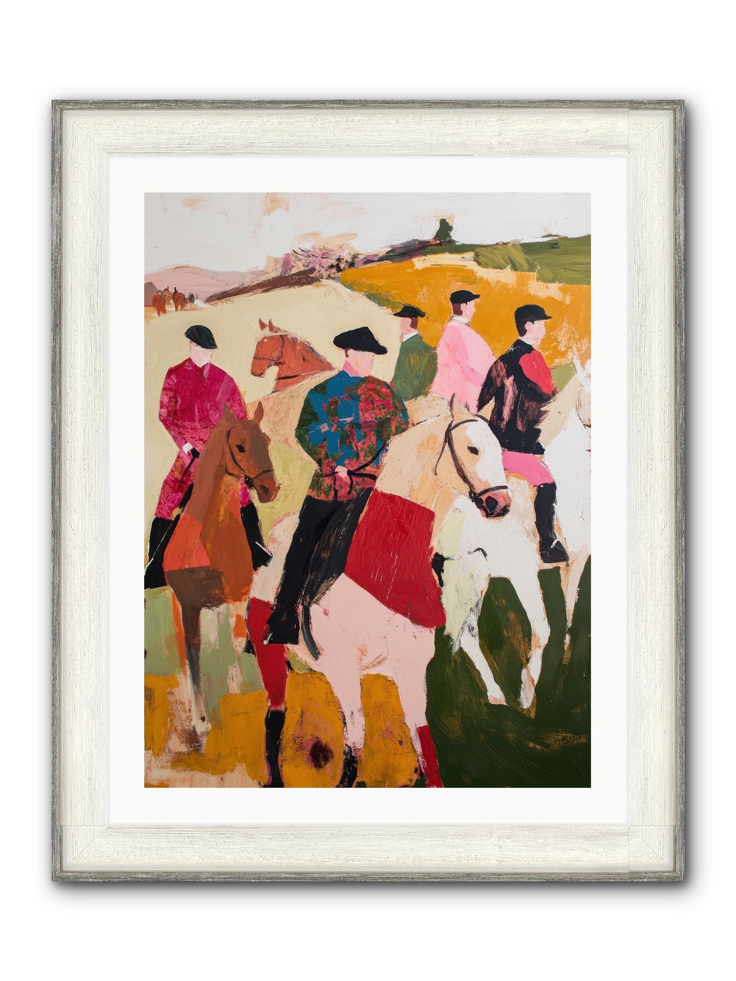 Curious Foxhunter No.1 Framed Print - Driftwood White 24x32