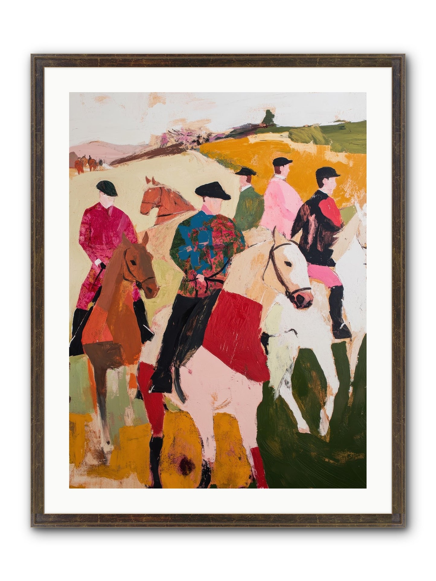 Curious Foxhunter No.1 Framed Print - Slimwoods Black/Gold 24x32