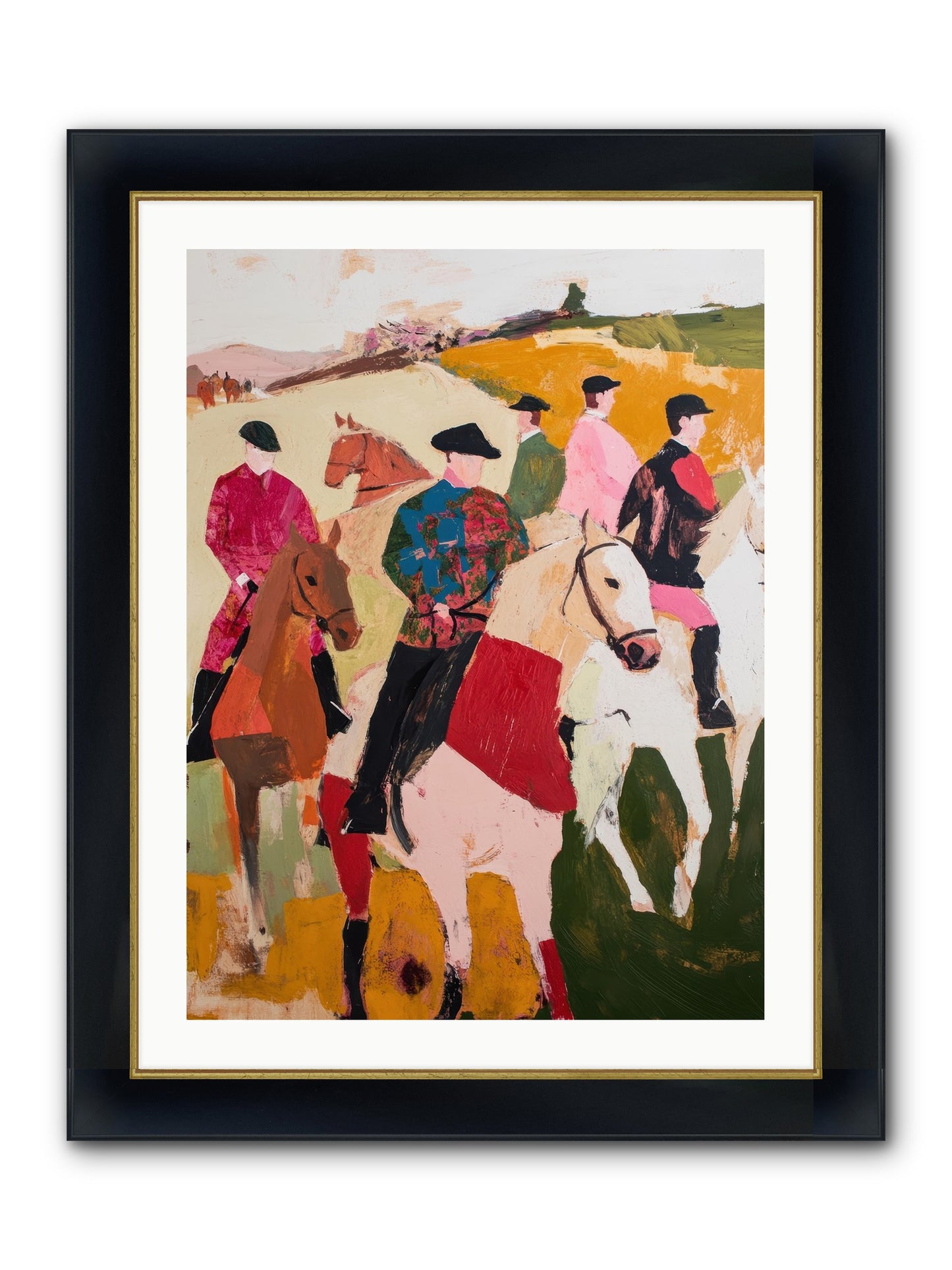 Curious Foxhunter No.1 Framed Print - Wide Black w/Gold 24x32