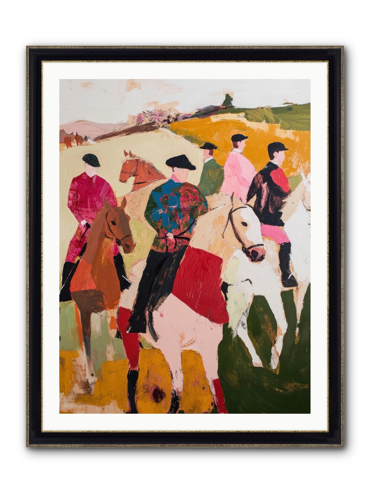 Curious Foxhunter No.1 Framed Print - Black & Gold 30x40
