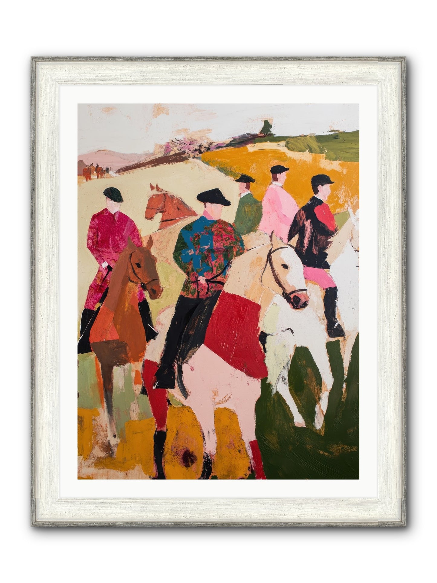 Curious Foxhunter No.1 Framed Print - Driftwood White 30x40