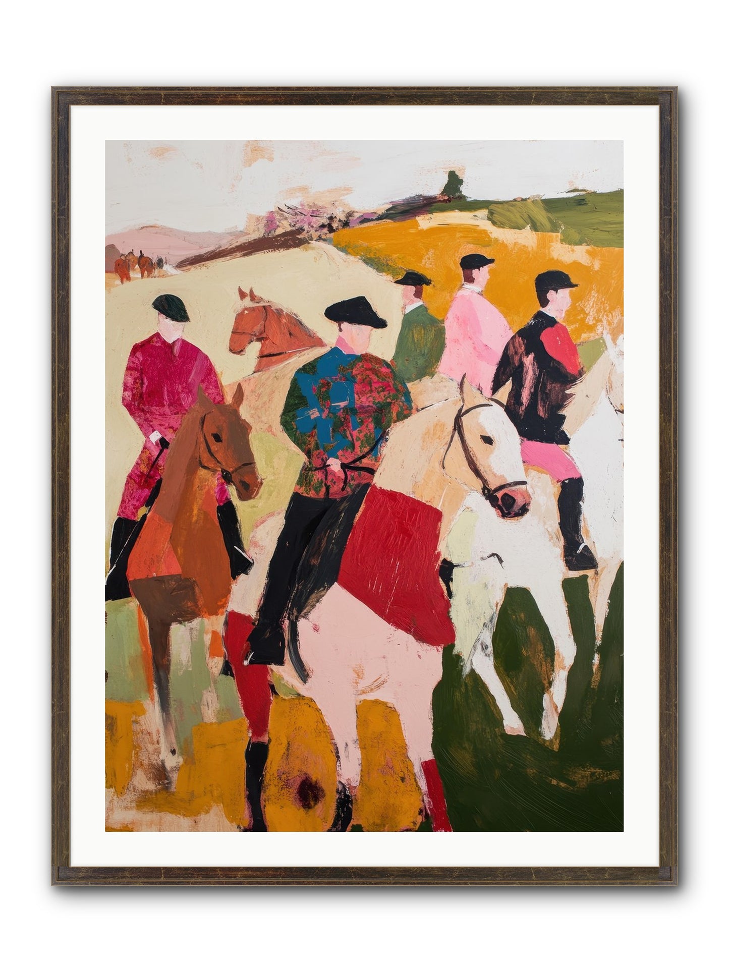 Curious Foxhunter No.1 Framed Print - Slimwoods Black/Gold 30x40