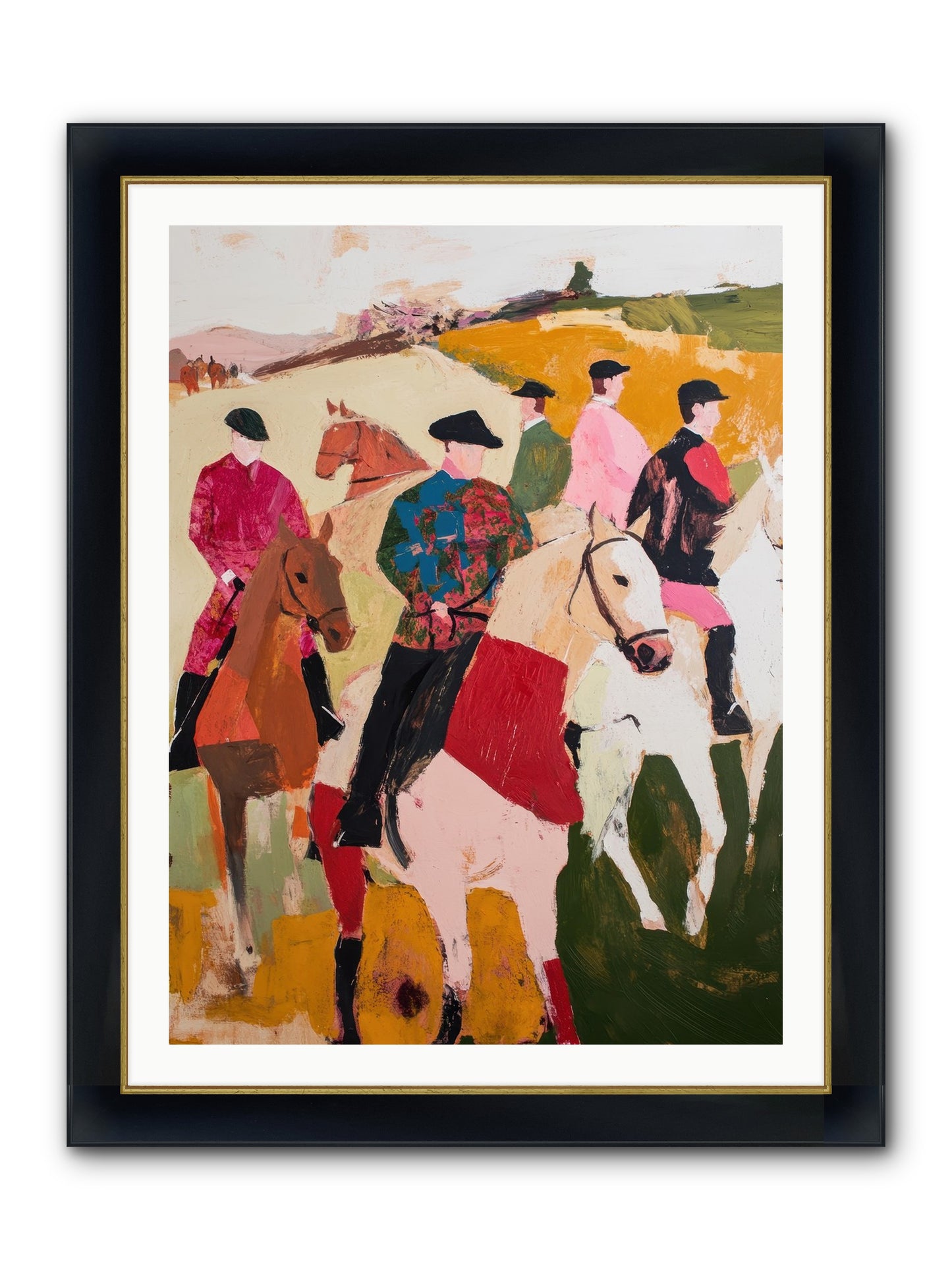 Curious Foxhunter No.1 Framed Print - Wide Black w/Gold 30x40