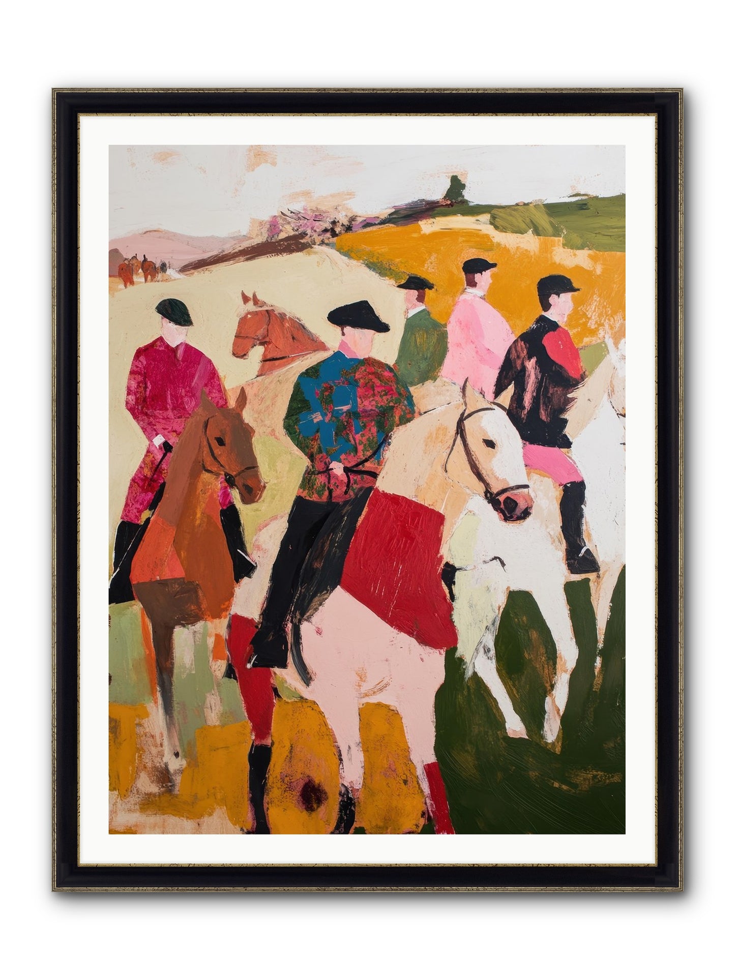 Curious Foxhunter No.1 Framed Print - Black & Gold 36x48