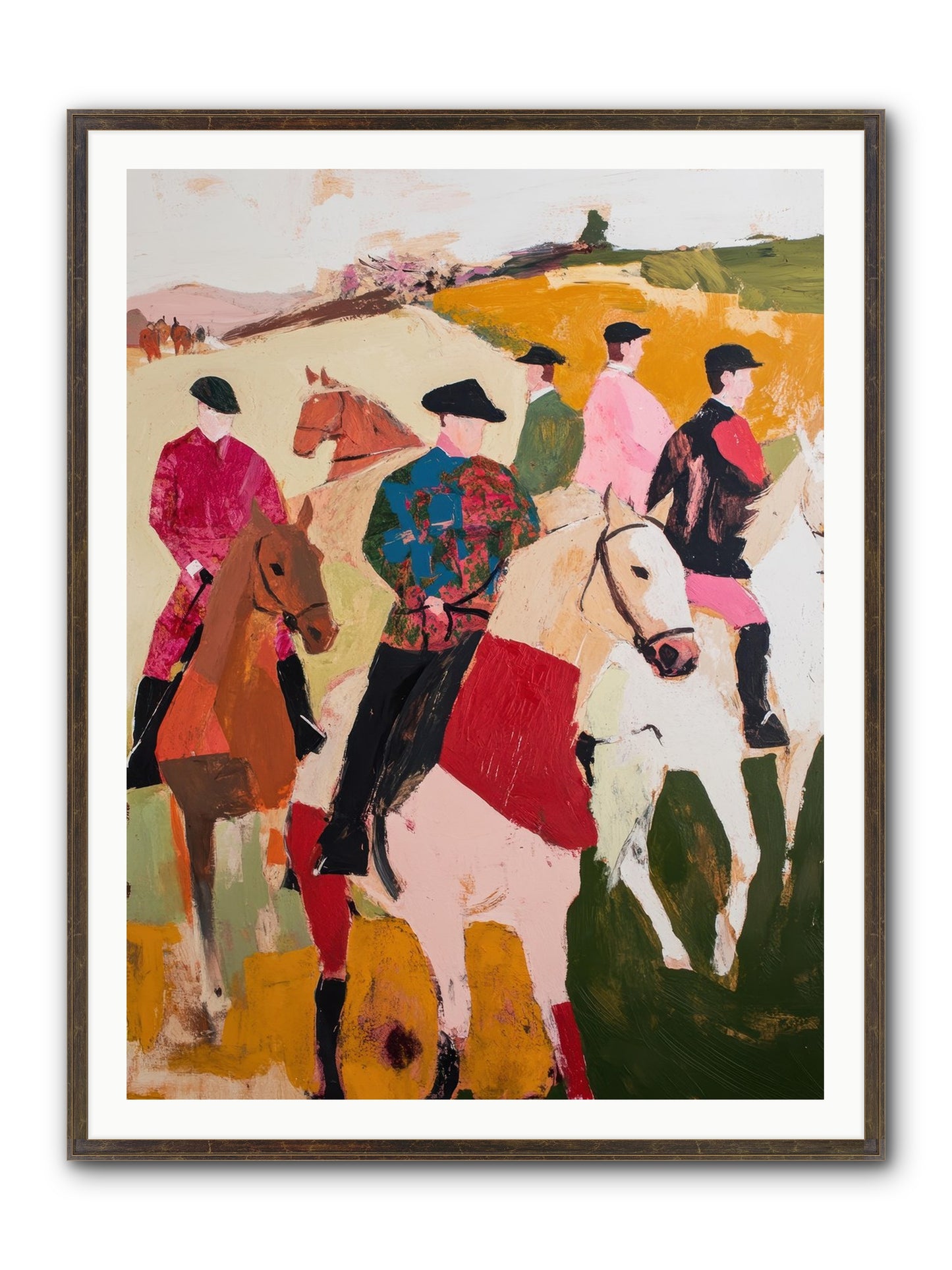 Curious Foxhunter No.1 Framed Print - Slimwoods Black/Gold 36x48