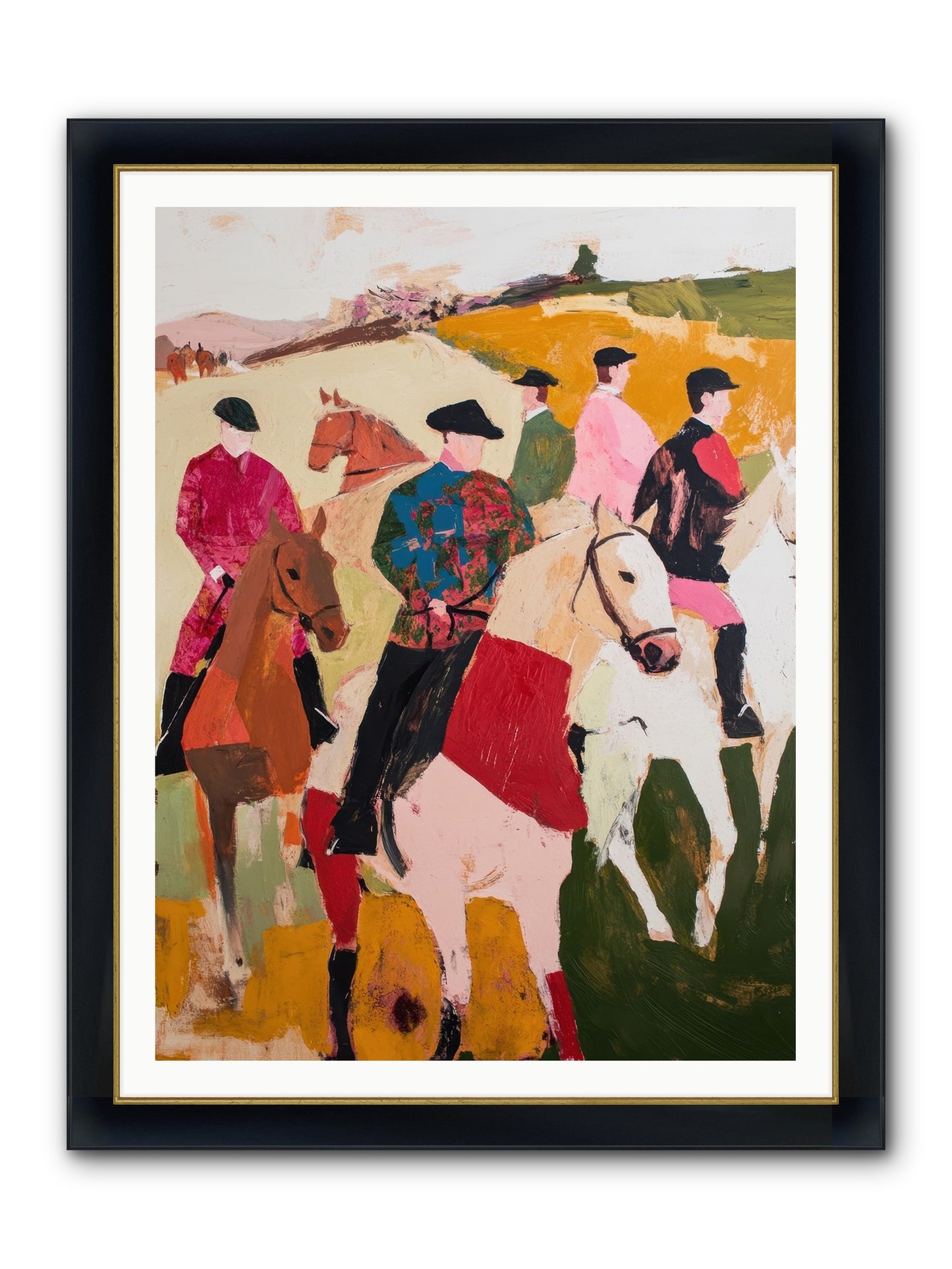 Curious Foxhunter No.1 Framed Print - Wide Black w/Gold 36x48