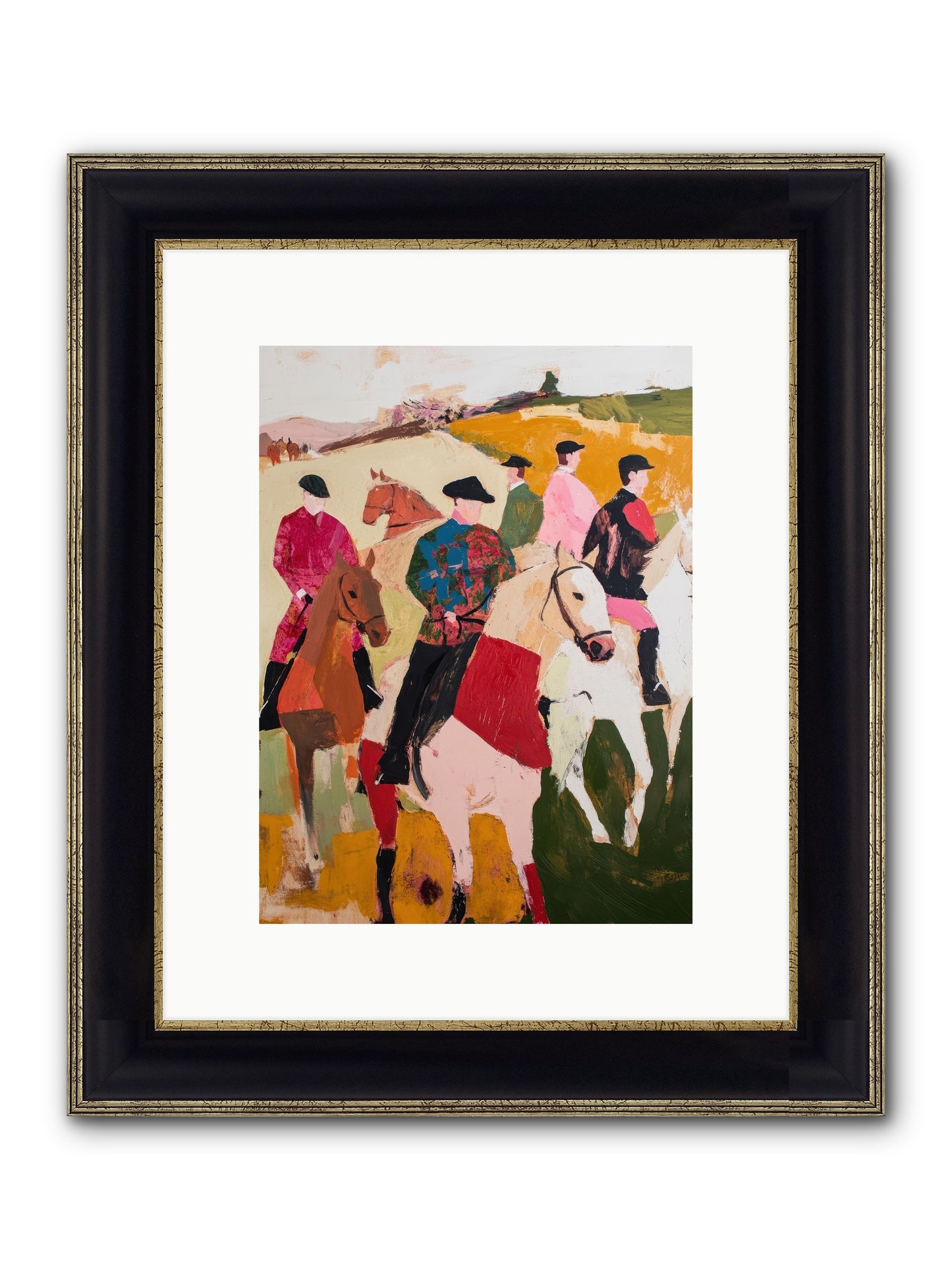 Curious Foxhunter No.1 Framed Print - Black & Gold 9x12