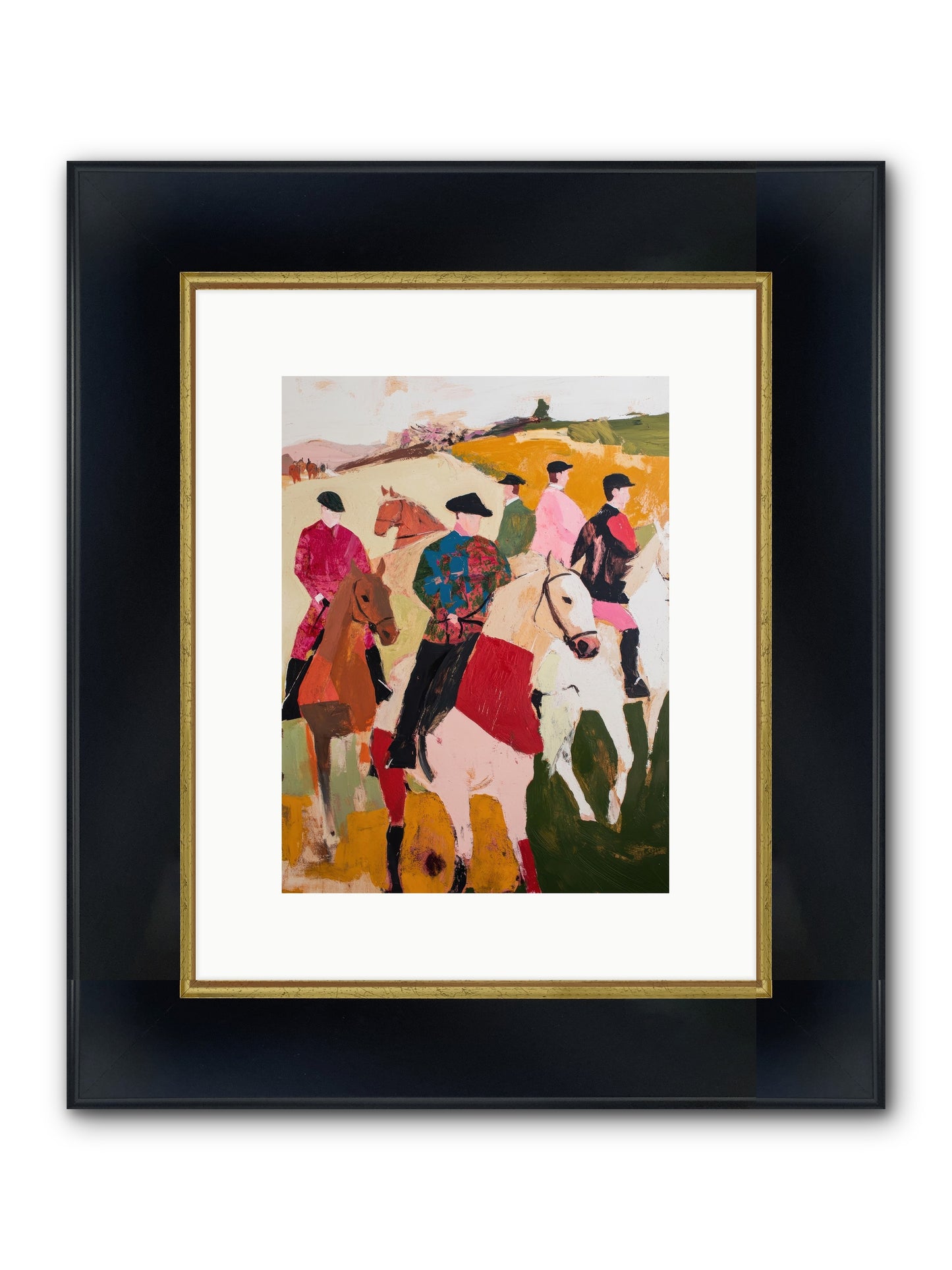 Curious Foxhunter No.1 Framed Print - Wide Black w/Gold 9x12