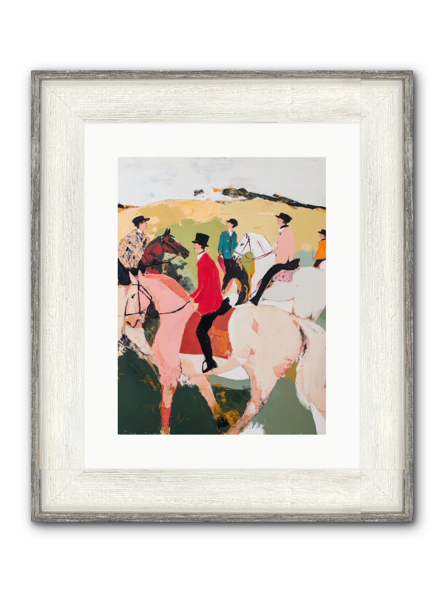 Curious Foxhunter No.3 Framed Print - Driftwood White 12x16
