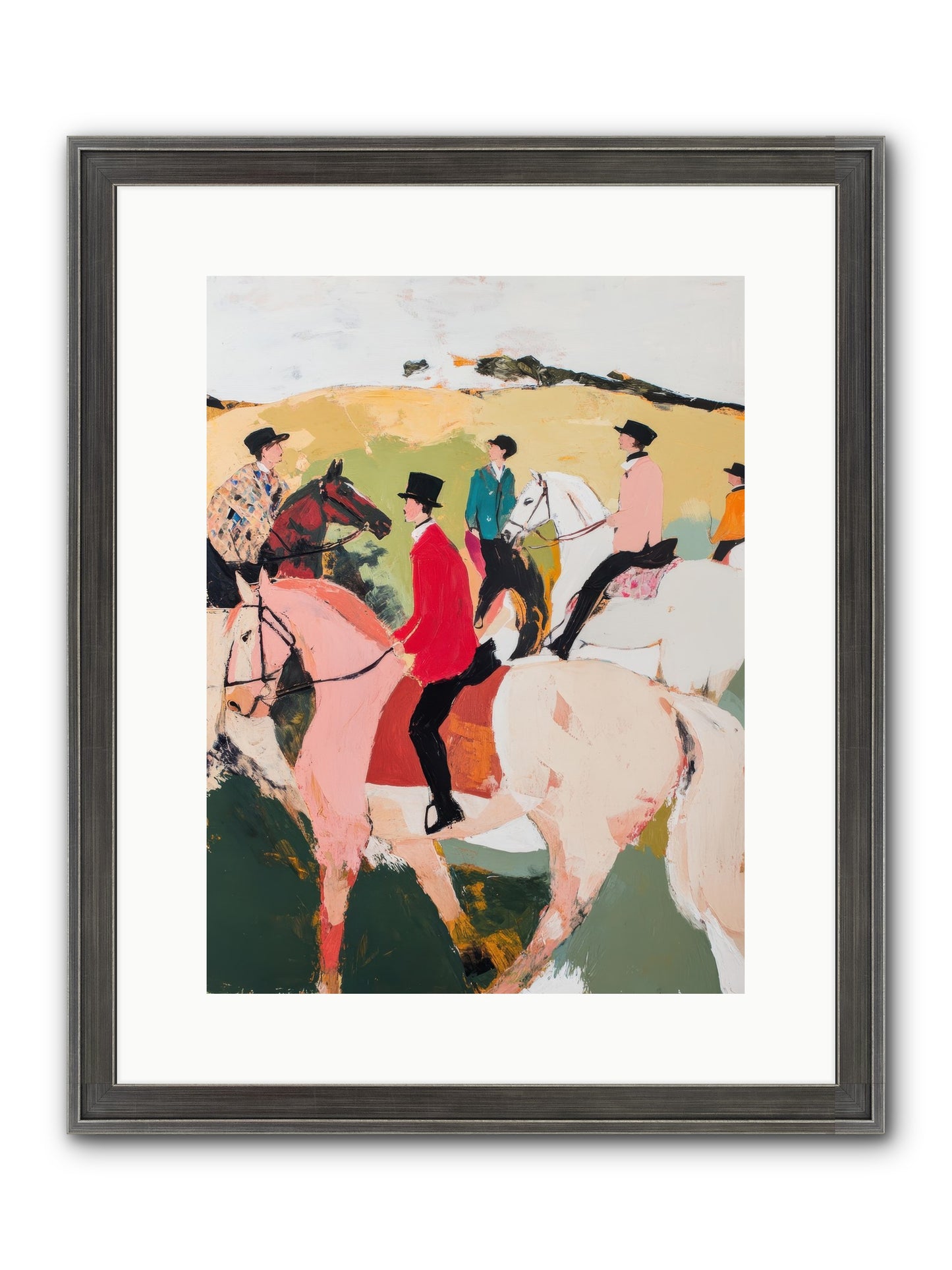 Curious Foxhunter No.3 Framed Print - Slimwoods Black/Silver 12x16