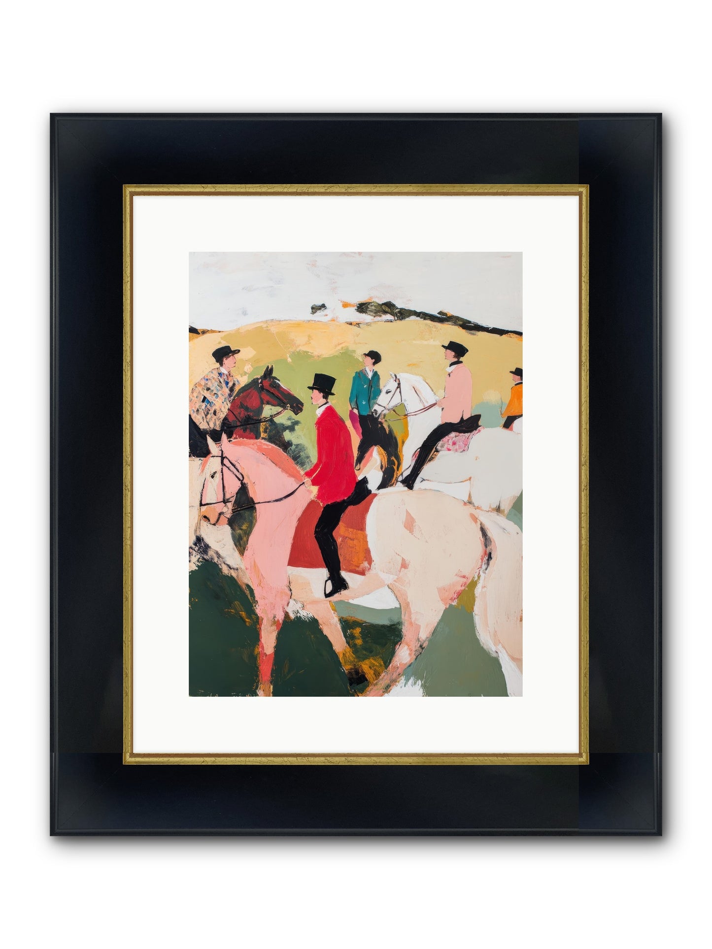 Curious Foxhunter No.3 Framed Print - Wide Black w/Gold 12x16